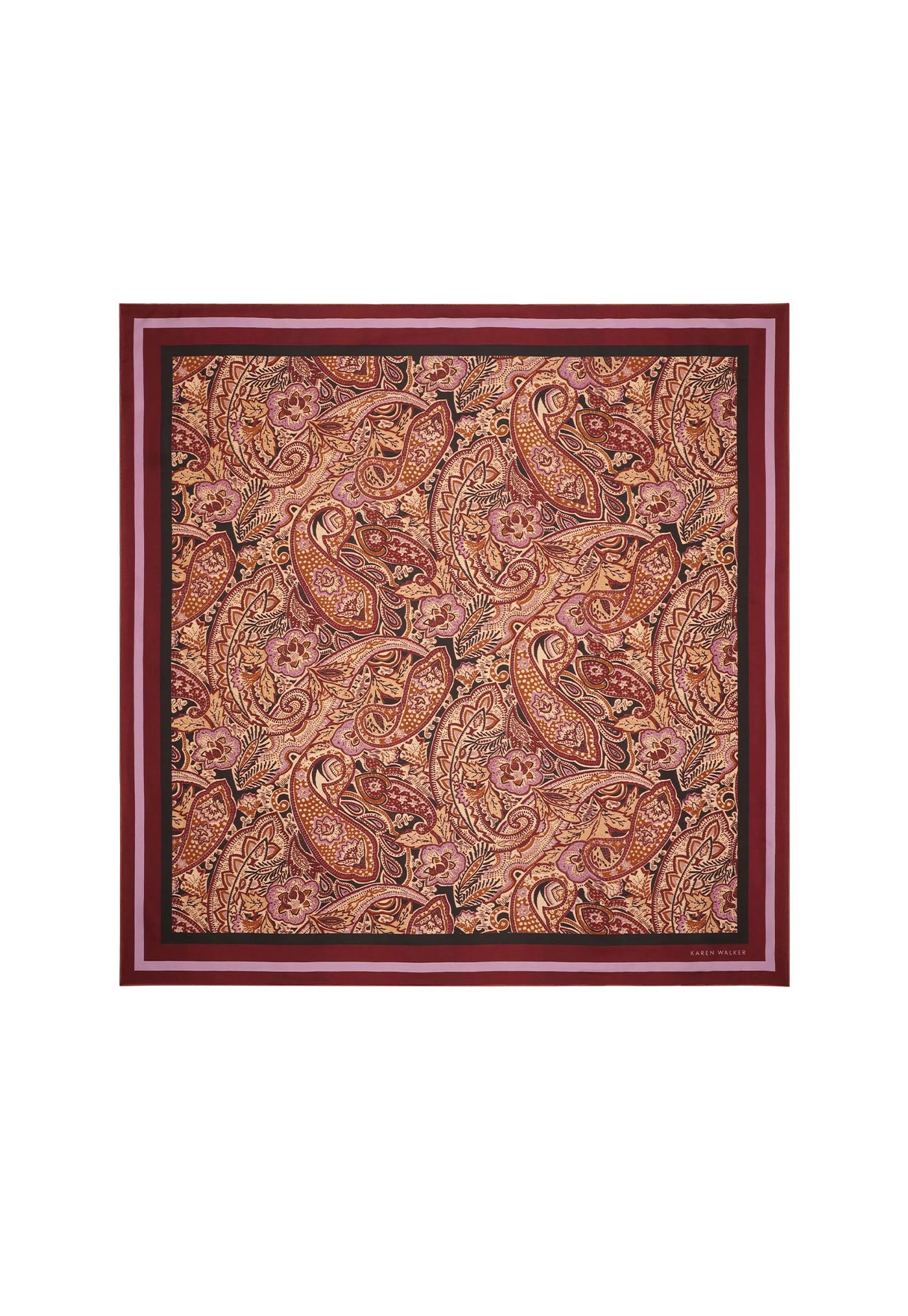 Paisley Classic Silk Scarf - Burgundy Multi