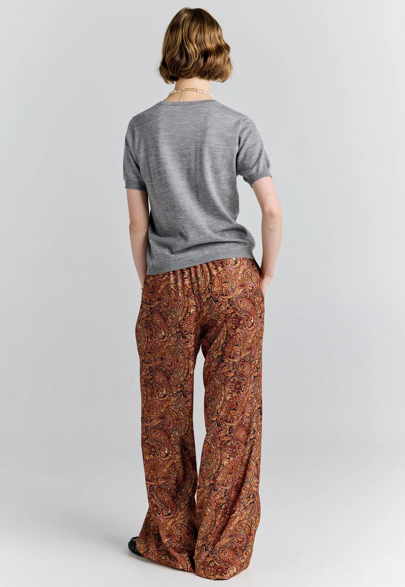 Palazzo Lounge Pants - Burgundy Multi