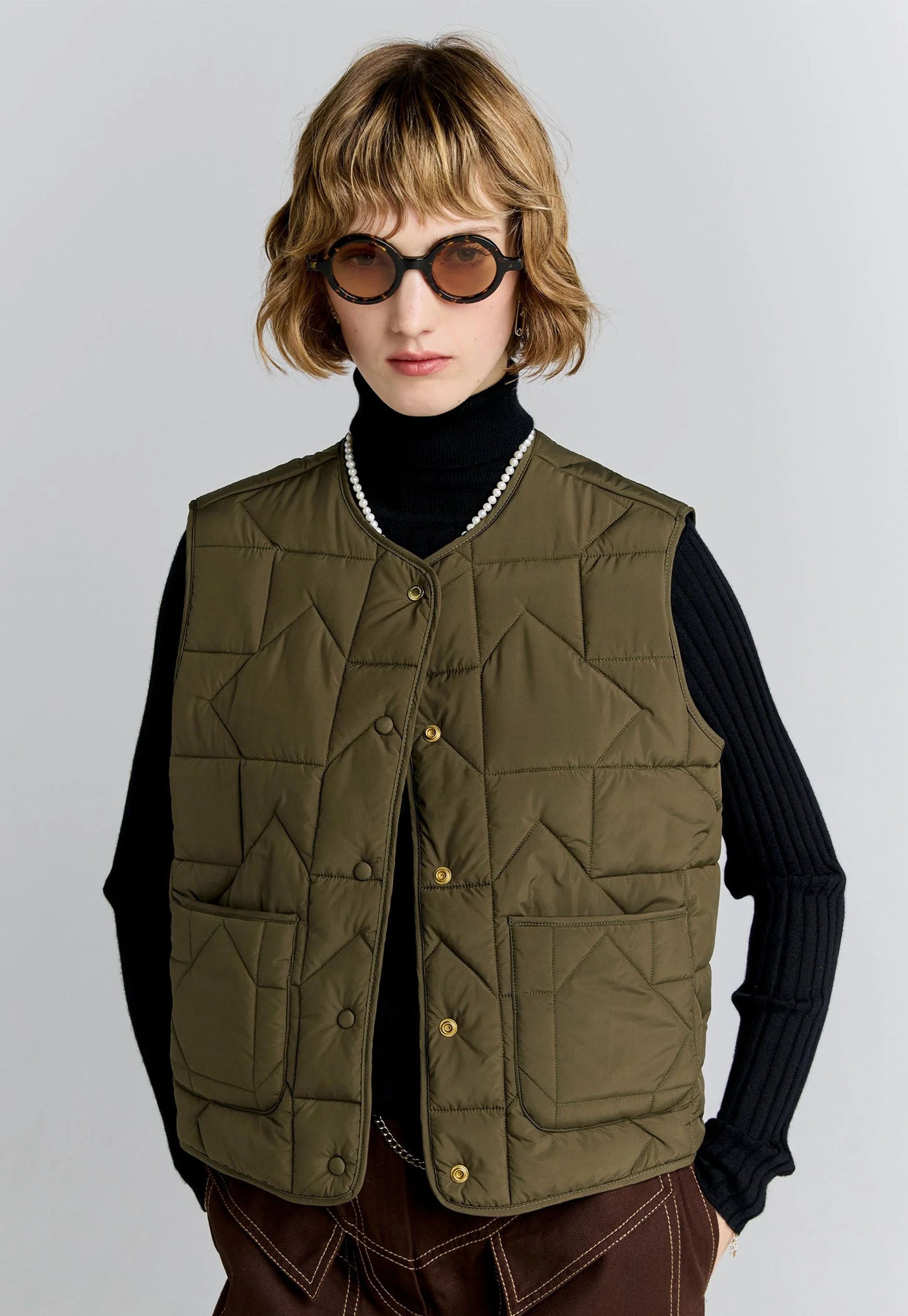 Quilted Drift Vest - Dark Olive