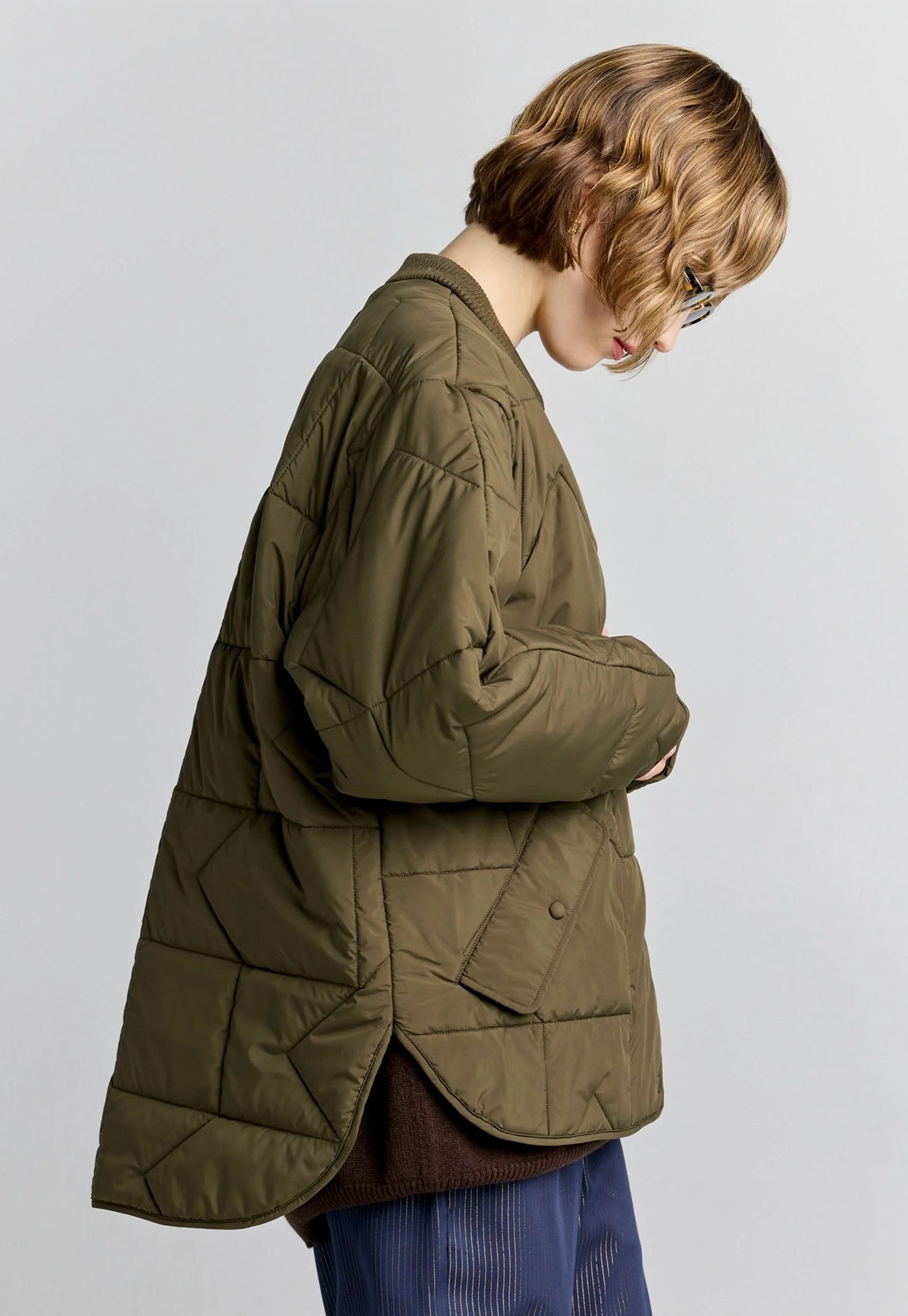 Quilted Monogram Jacket - Dark Olive
