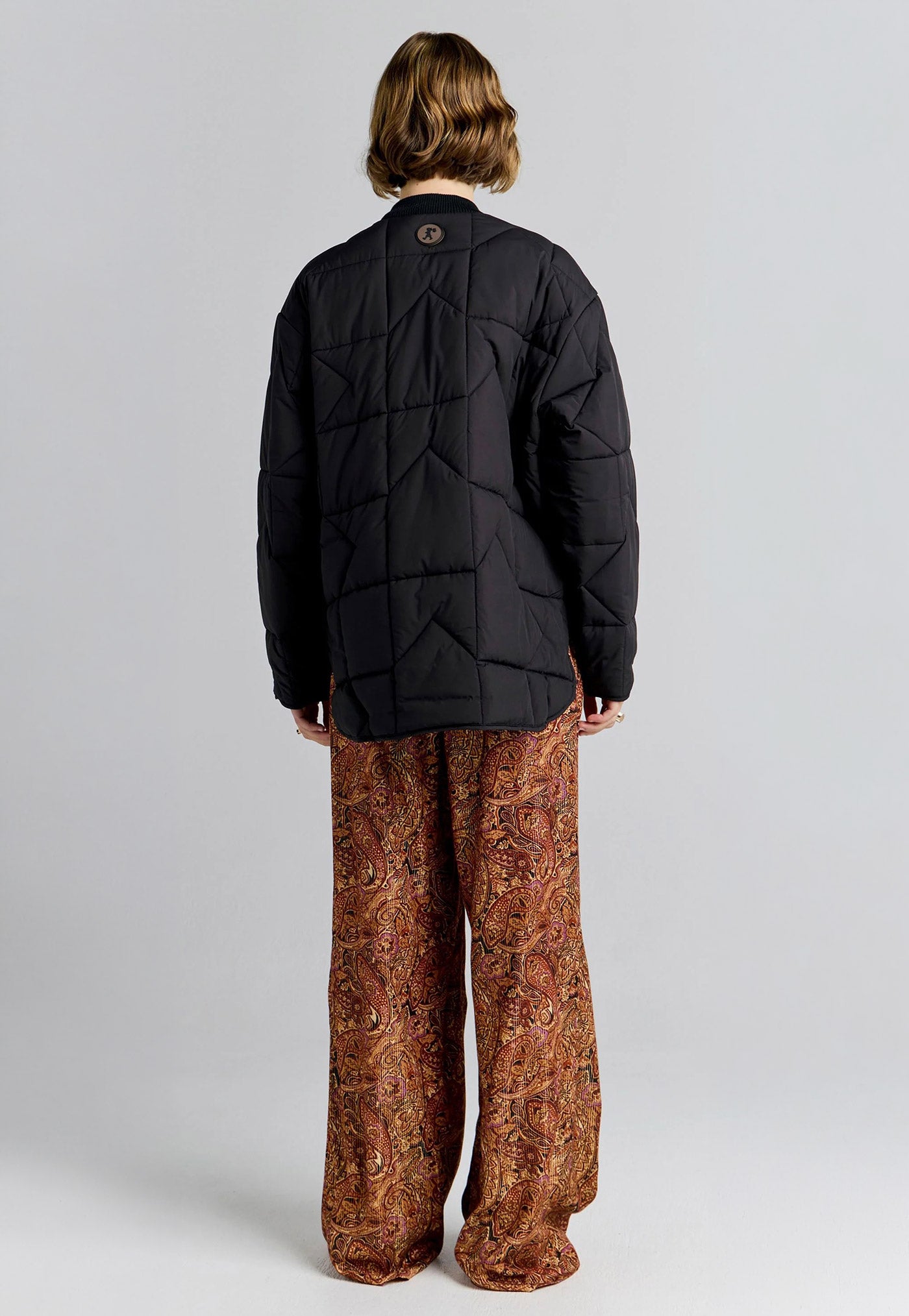 Quilted Monogram Jacket - Black/Brown