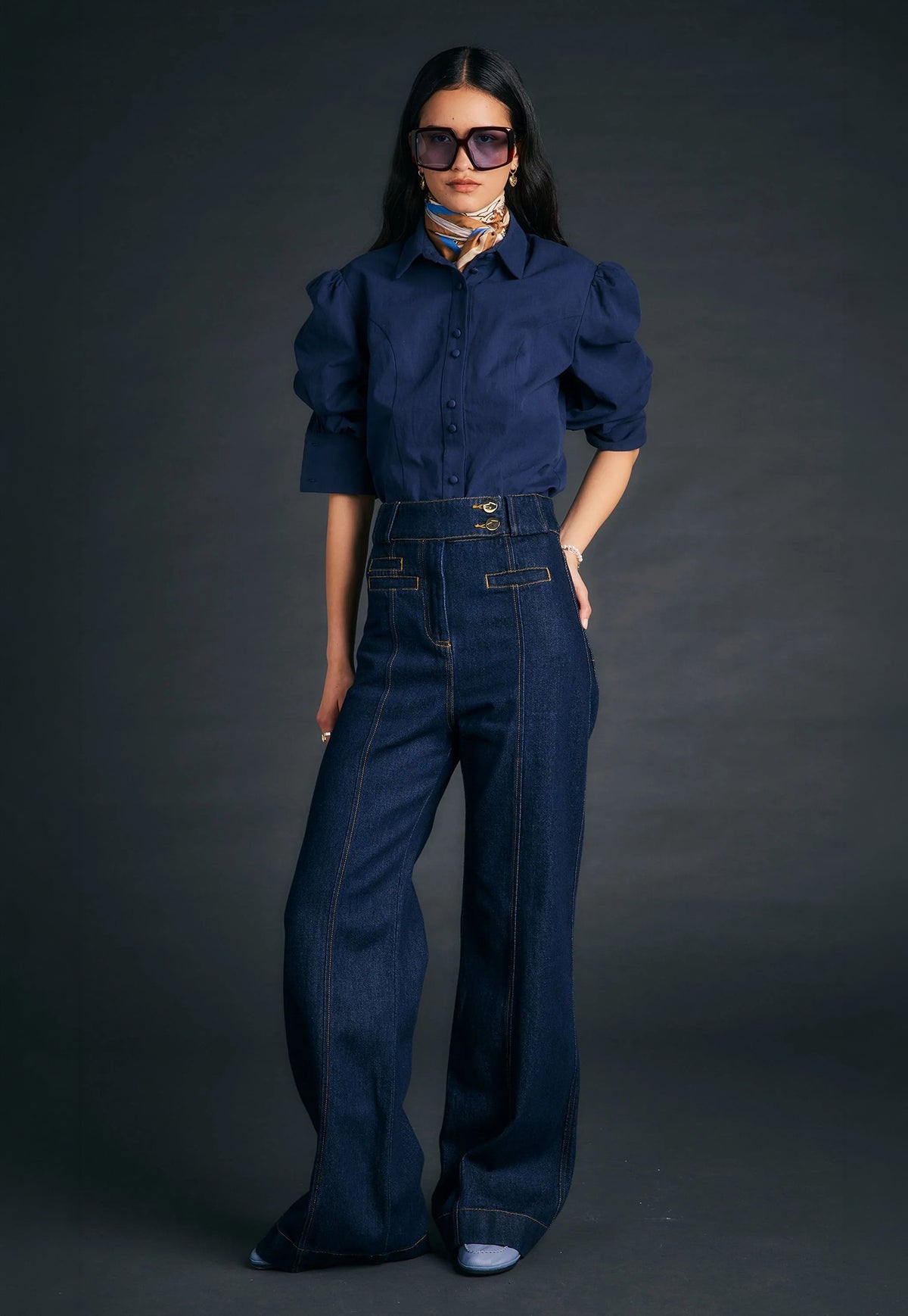 Starboard Panelled Flares - Indigo