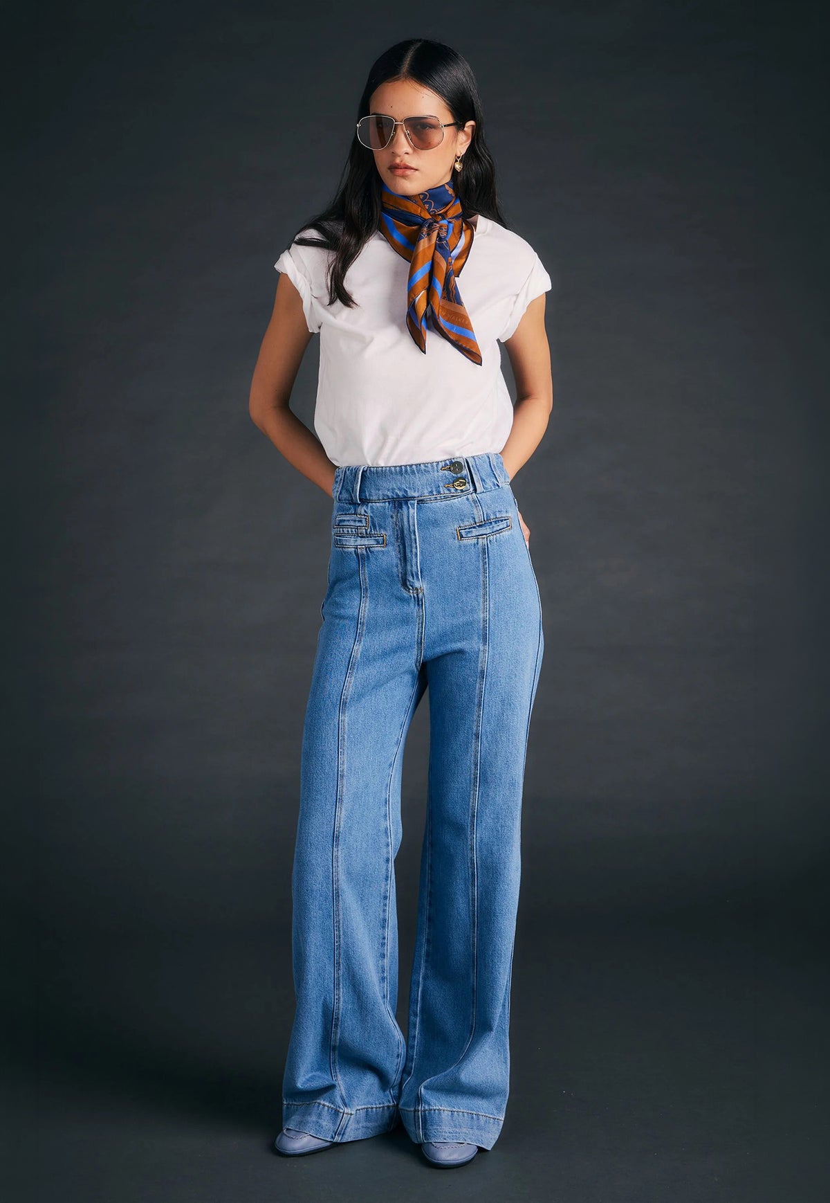 Starboard Panelled Flares - Light Blue