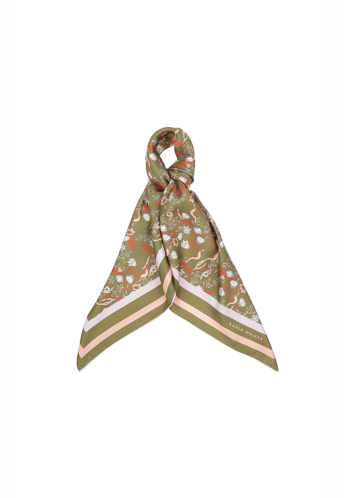 Whimsy Floral Classic Scarf - Olive Multi