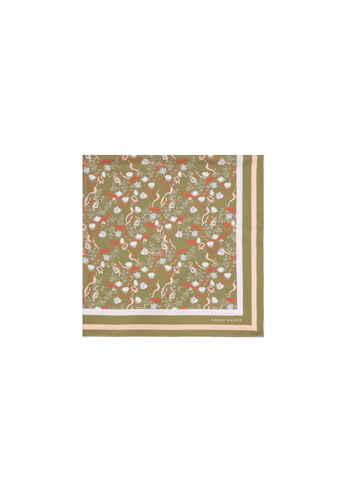 Whimsy Floral Classic Scarf - Olive Multi