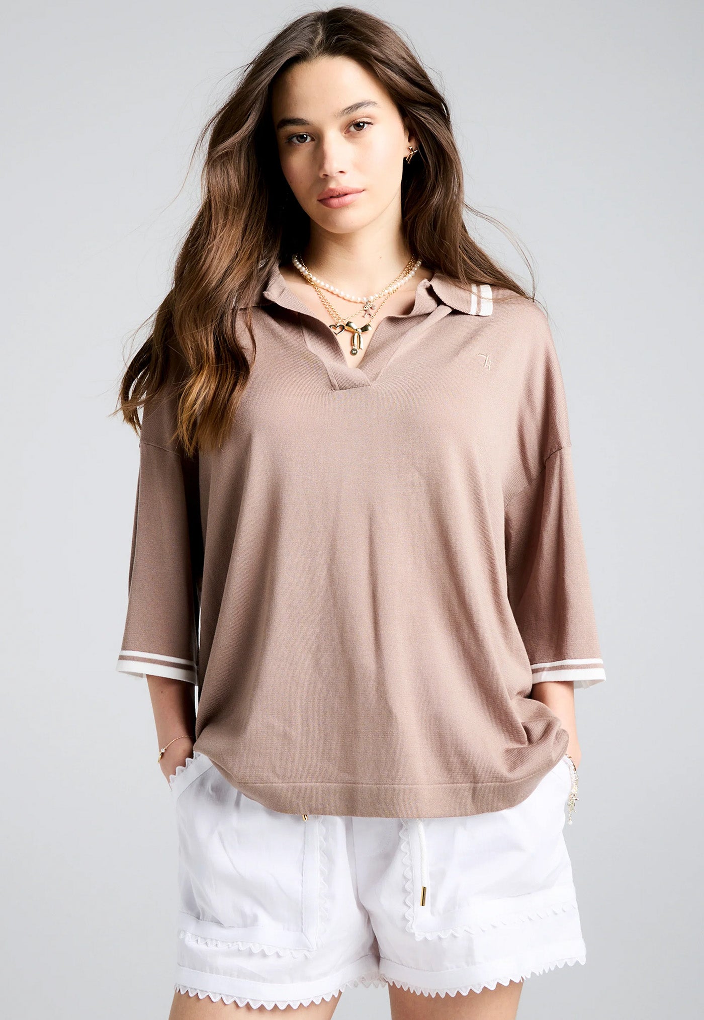 Relax Knit Polo - Taupe