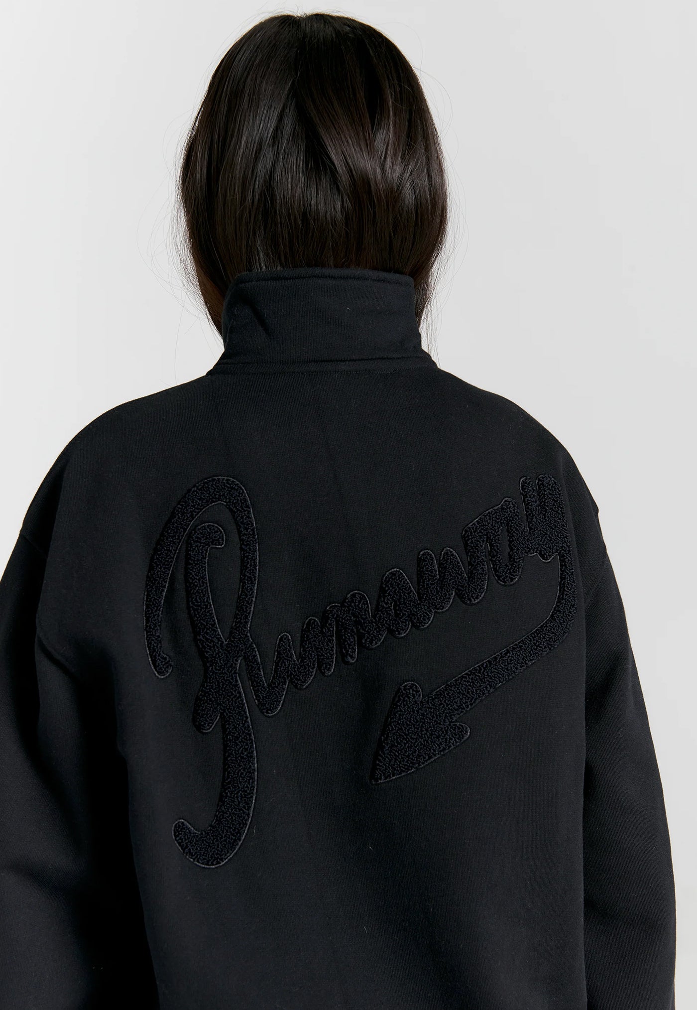Runaway Girl Scrawl Zip-Up Sweatshirt - Black