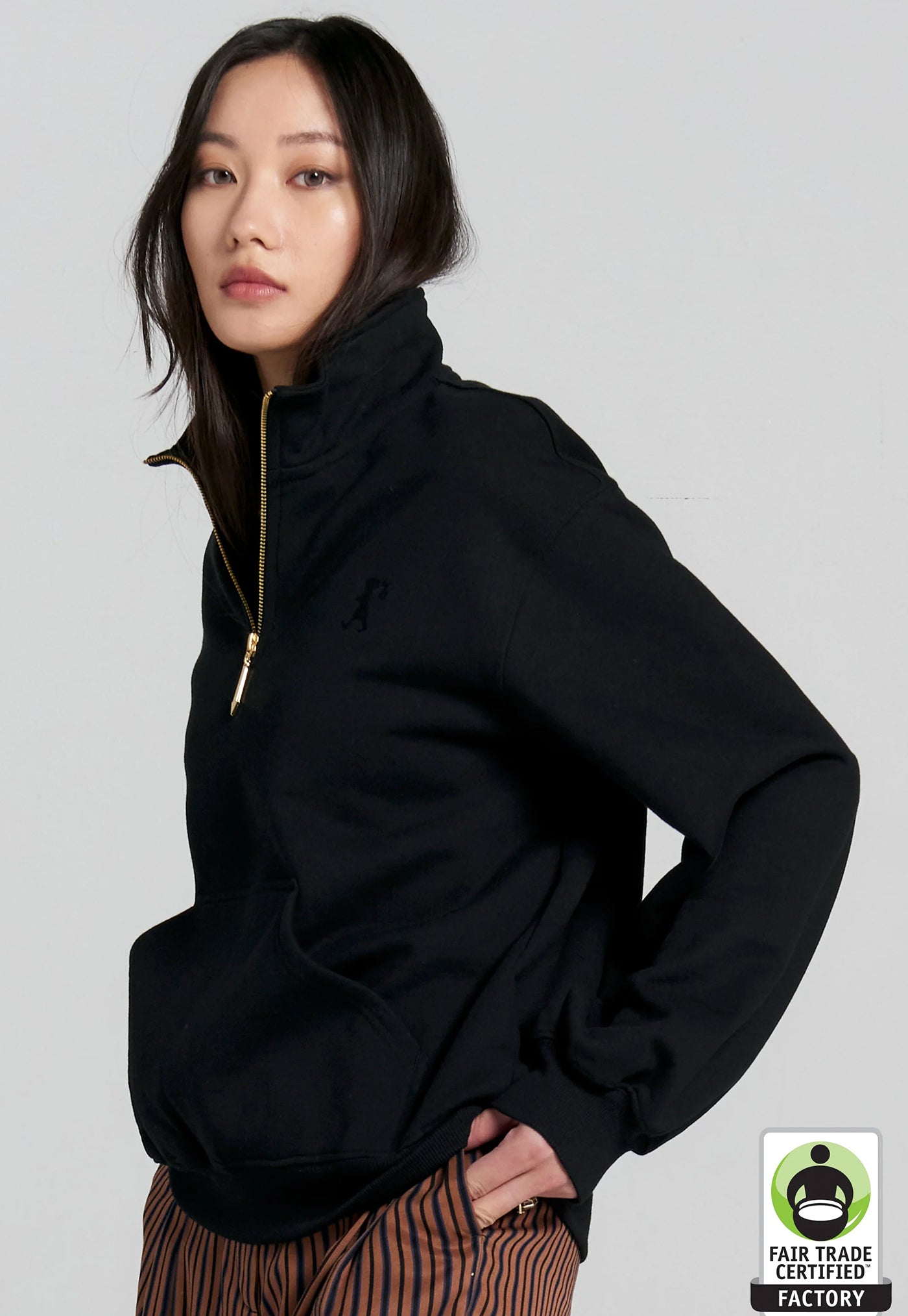 Runaway Girl Scrawl Zip-Up Sweatshirt - Black