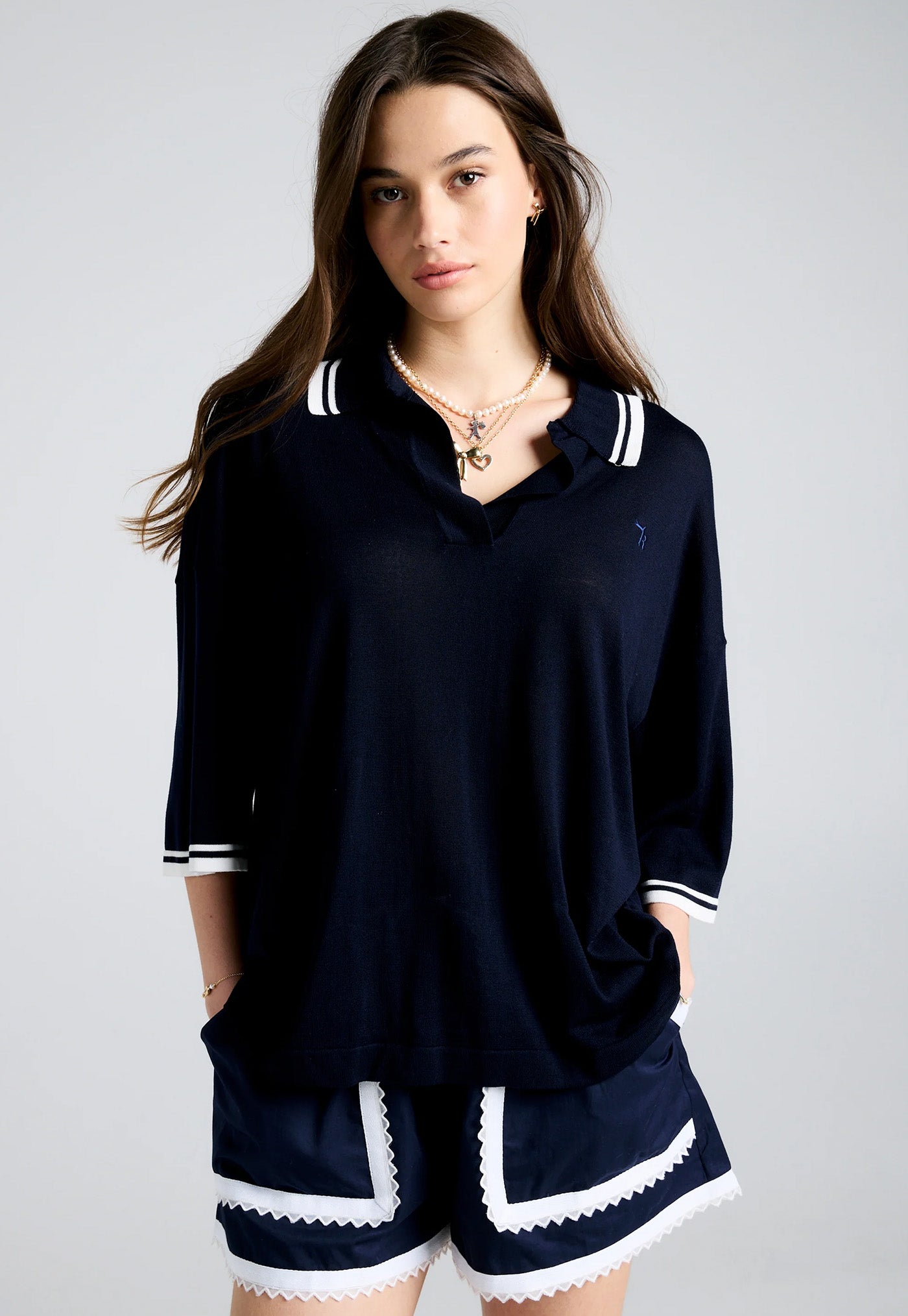 Relax Knit Polo - Navy
