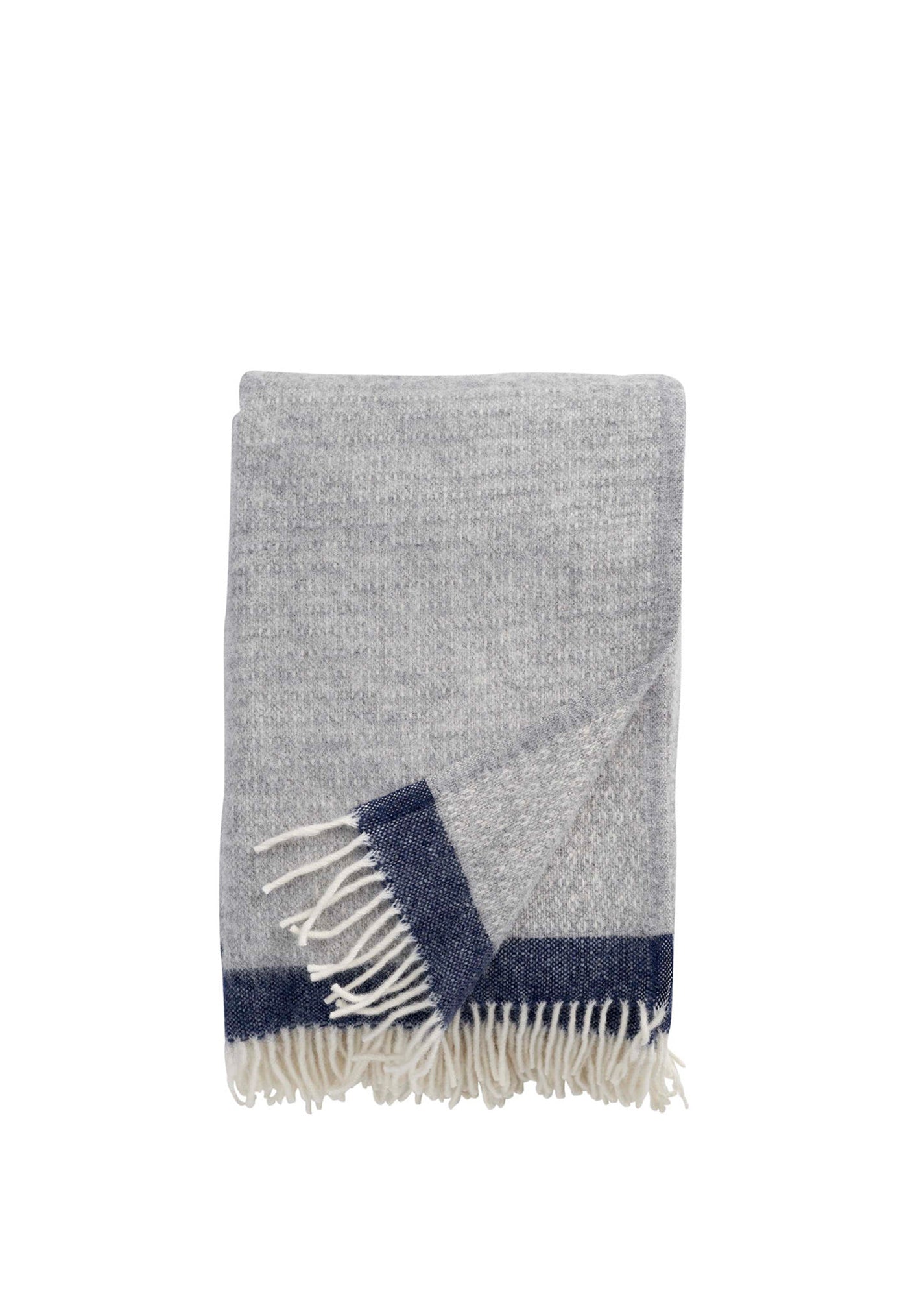Hampus Lambswool Throw - Grey/Navy sold by Angel Divine