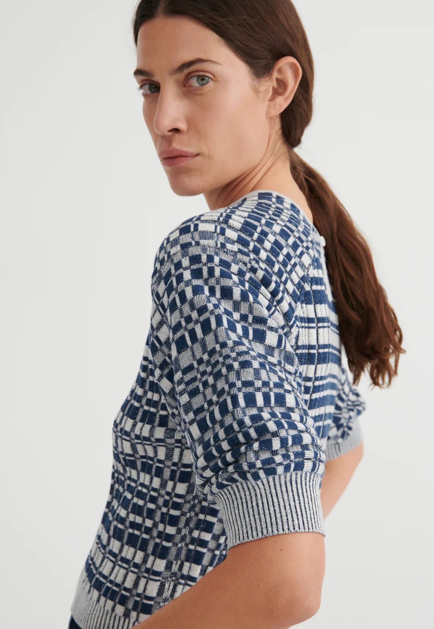 Film Top - Navy Check