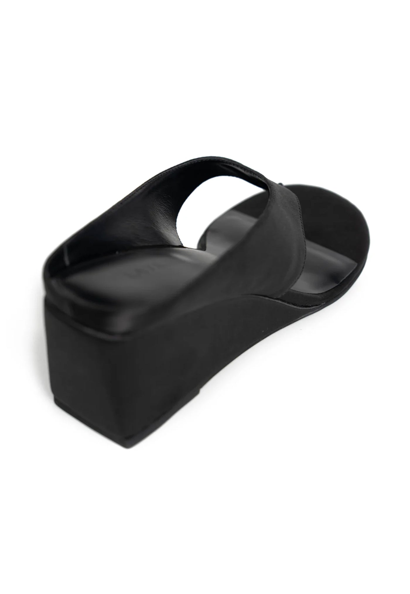 Wedge Thong - Black Satin