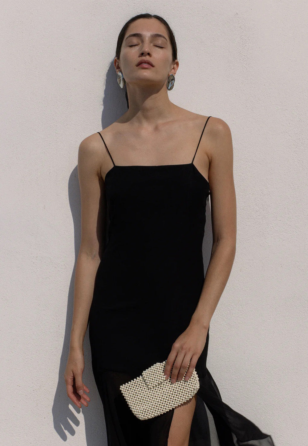 Beaded Clutch - Bone