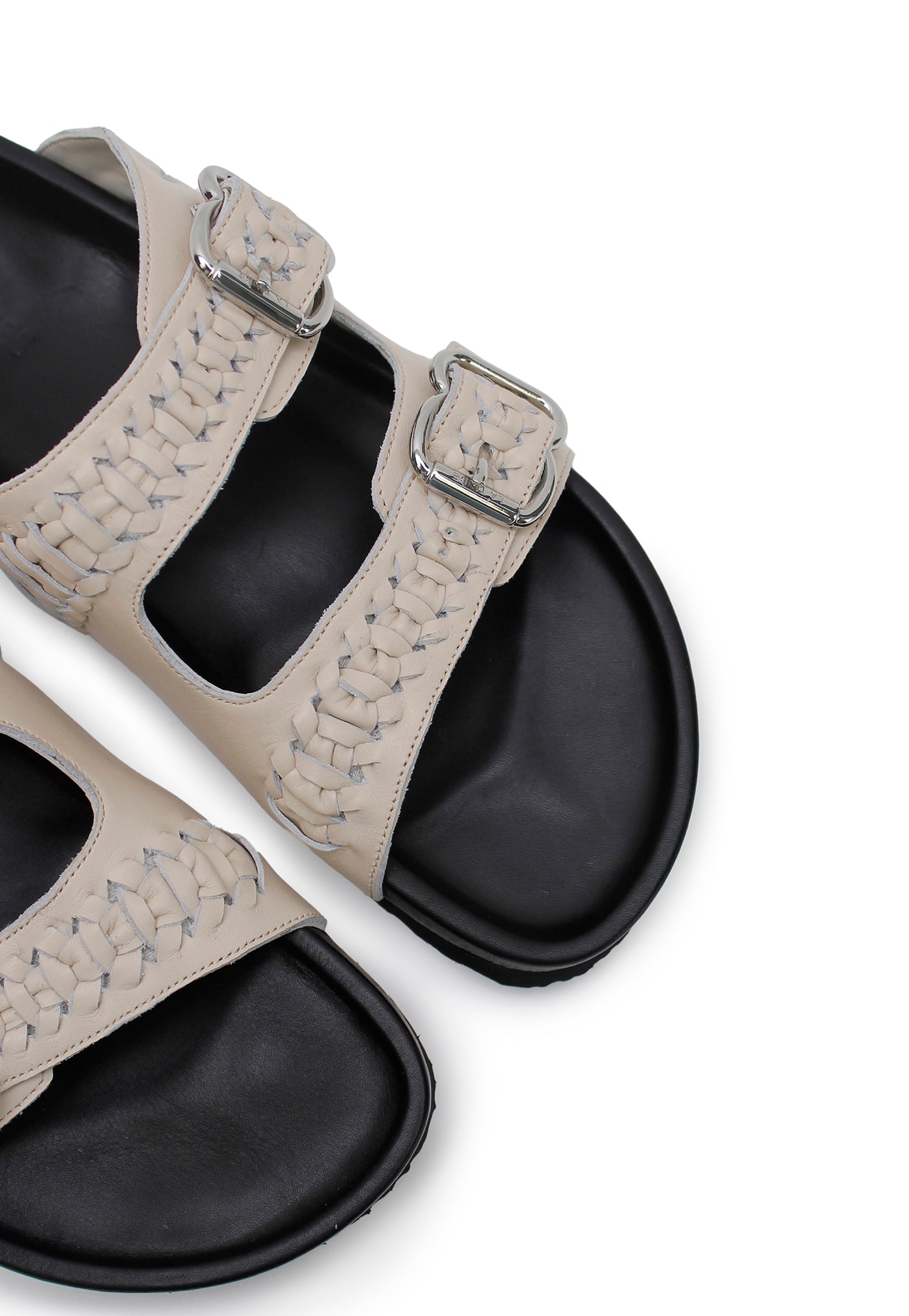 Buckle Slide - Woven Cream