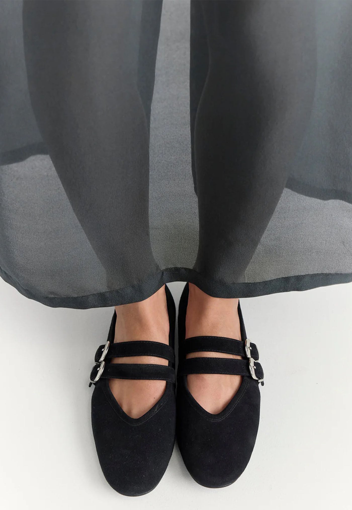 Double Buckle Ballet - Black