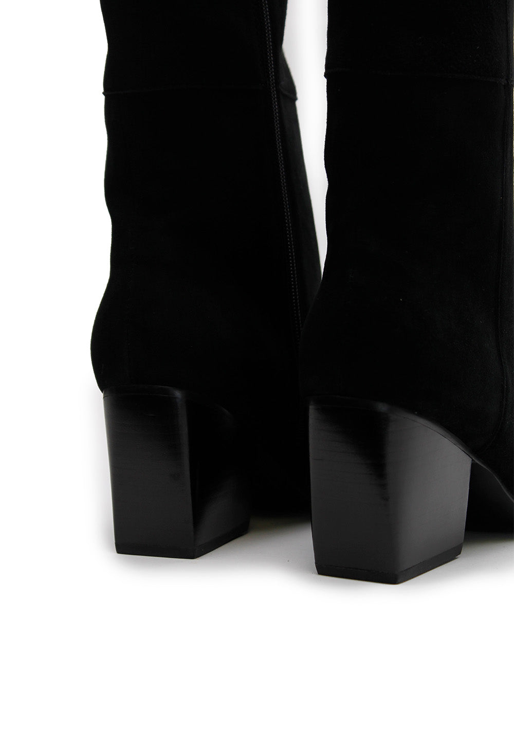 Leone Knee High Boot - Black Suede