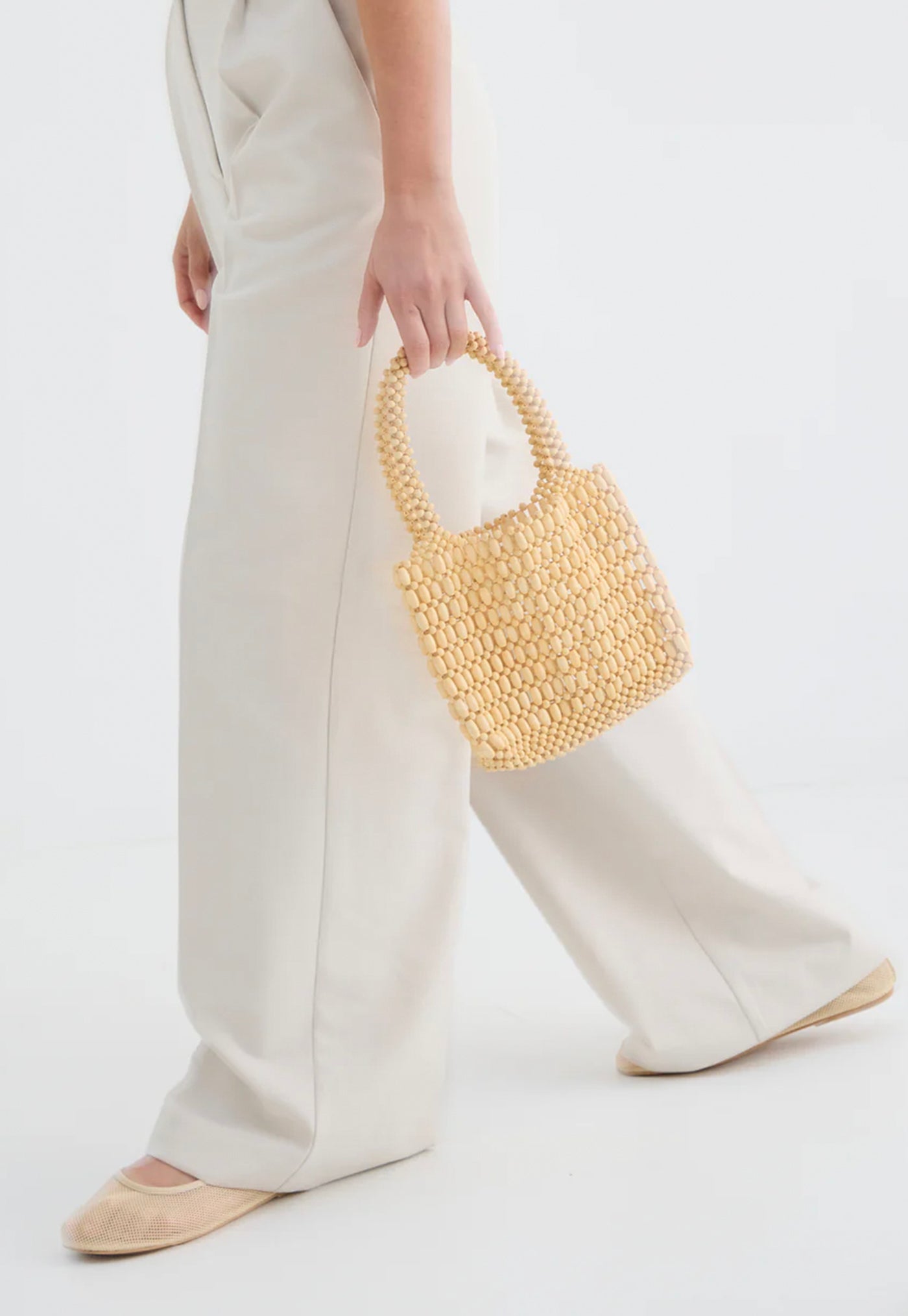 Net Ballet Flat - Cream