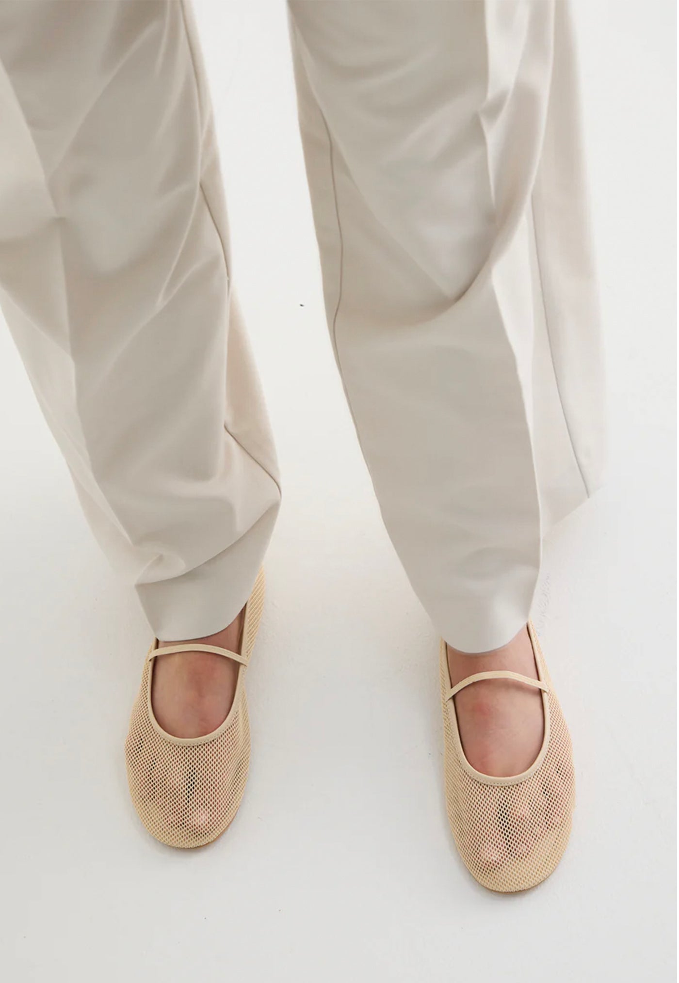 Net Ballet Flat - Cream