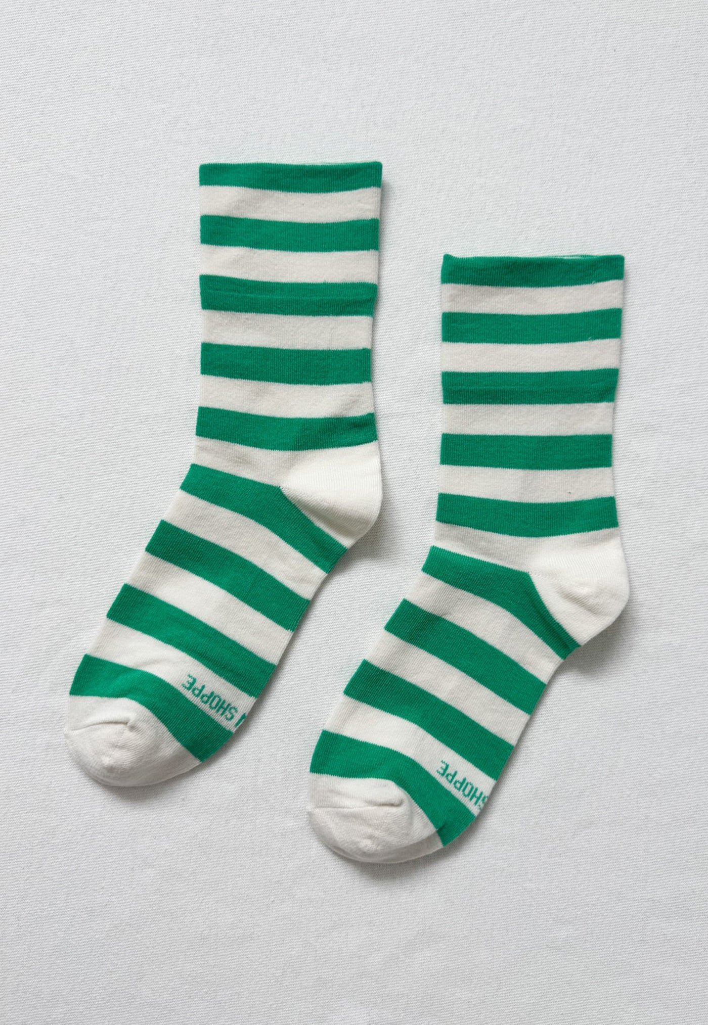 Wally Socks - Wide/Green Stripe