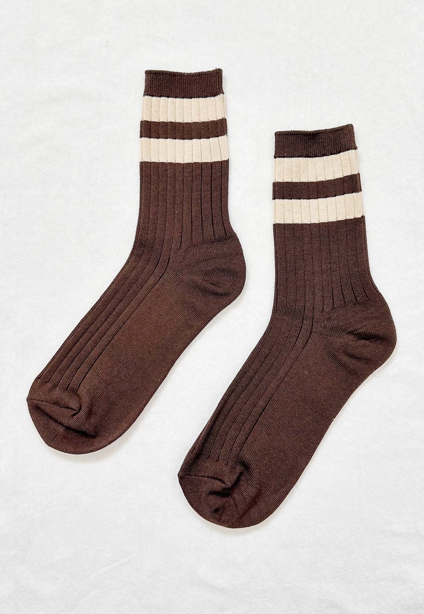 Her Varsity Socks - Espresso