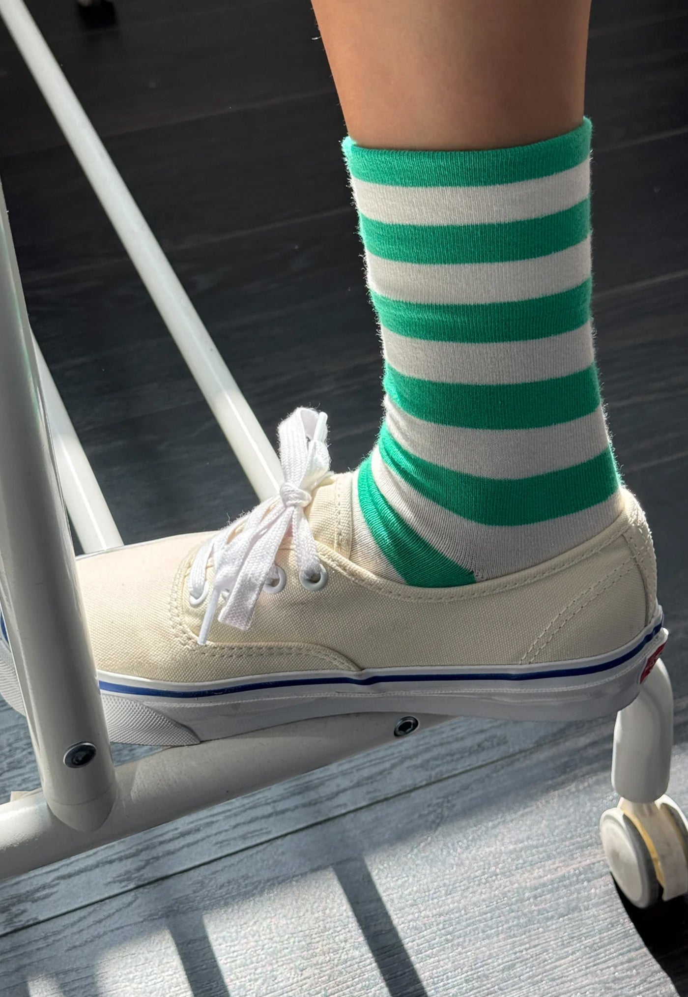 Wally Socks - Wide/Green Stripe