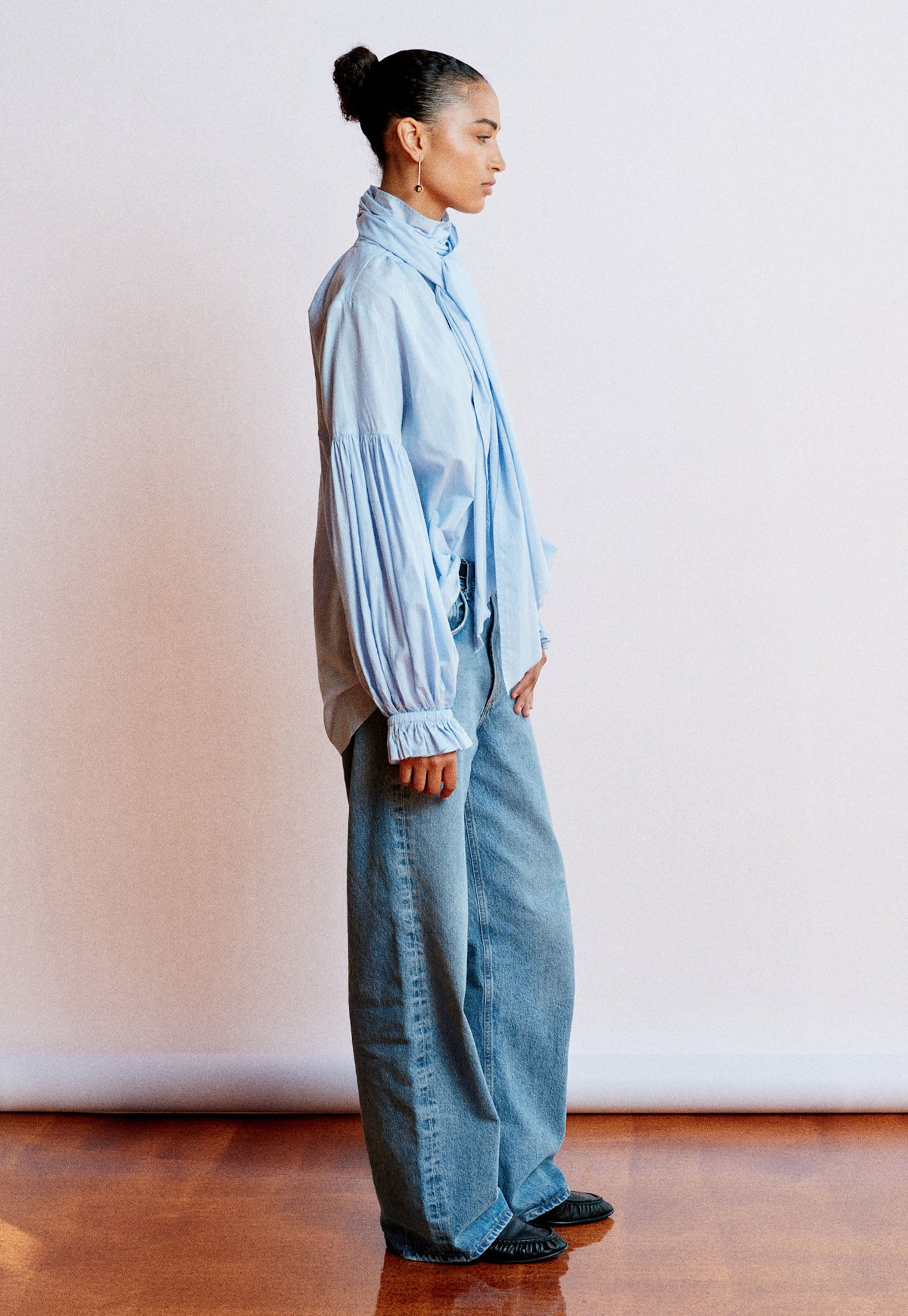 Bow Blouse - Raglan Pinstripe