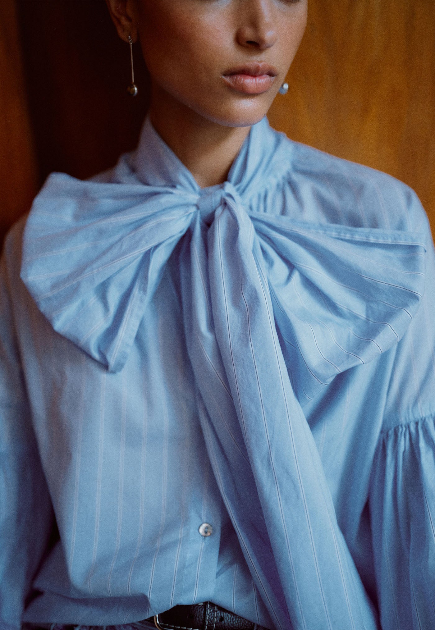 Bow Blouse - Raglan Pinstripe