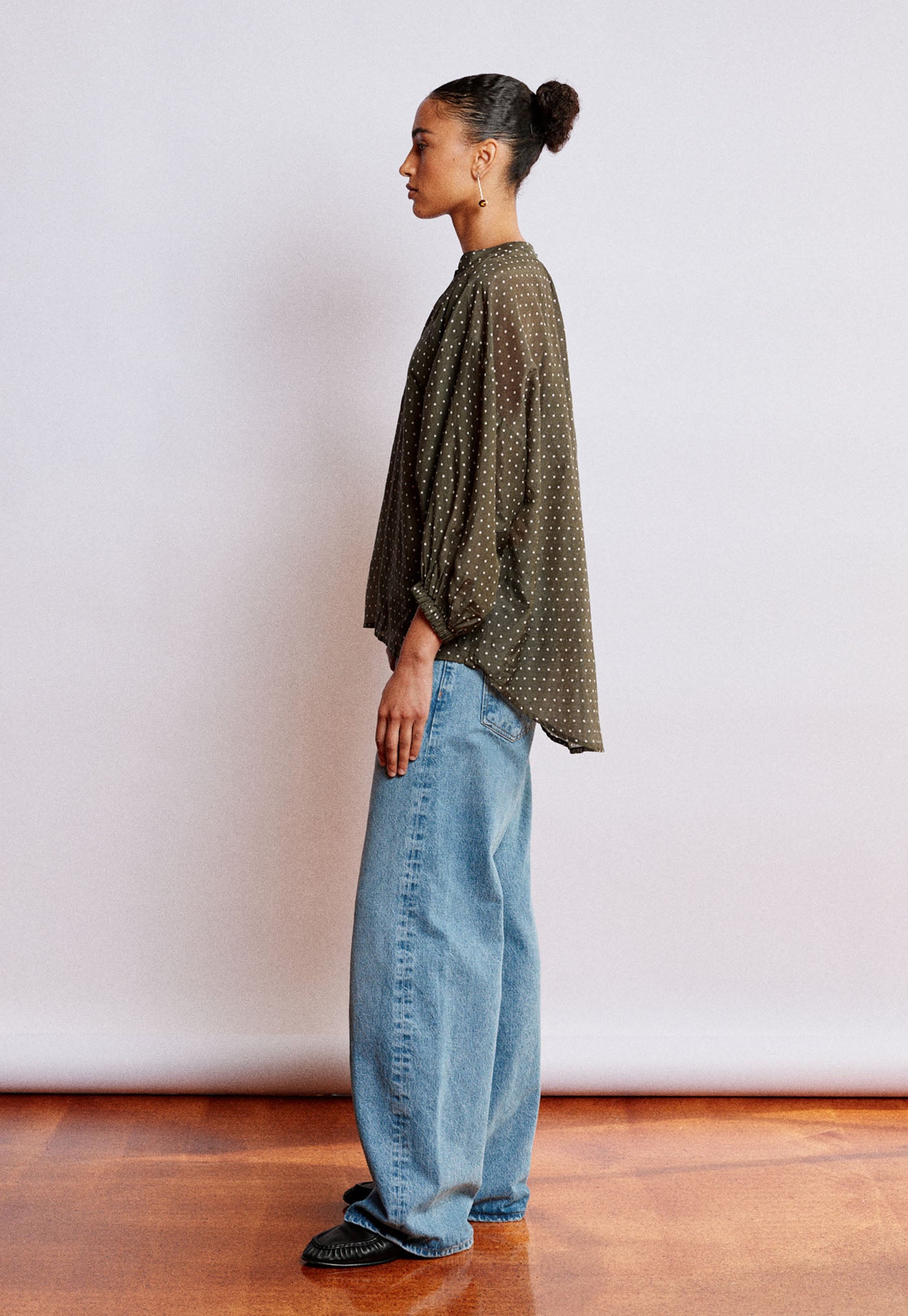 Everday Blouse - Olive Mahsa Polka Dot