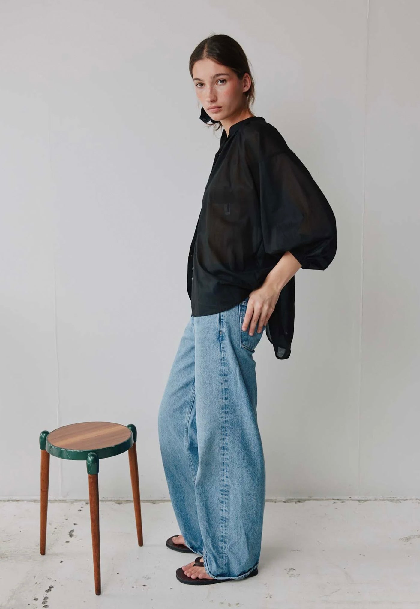 Everyday Blouse - Black Cotton Voile