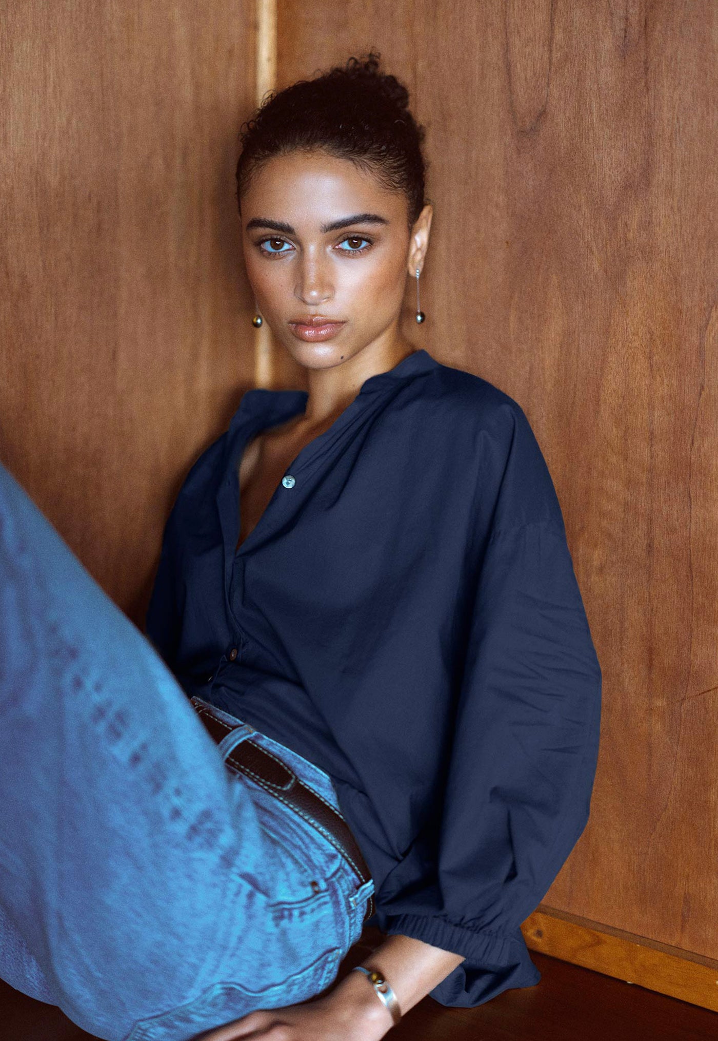 Everyday Blouse - Navy Cotton Voile