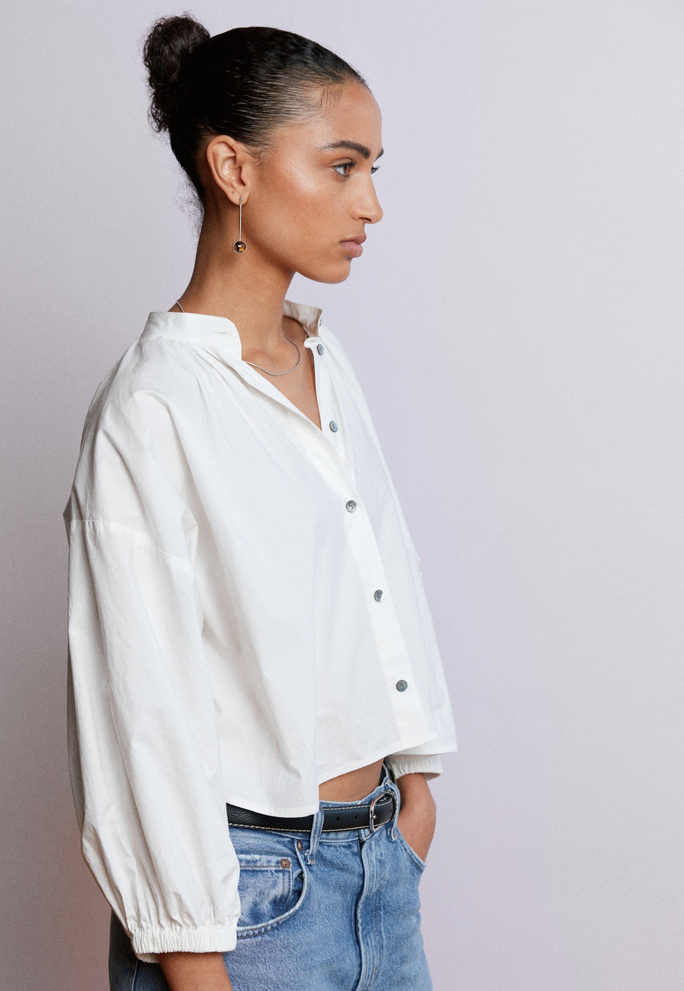 Everyday Crop - Cream Cotton Poplin