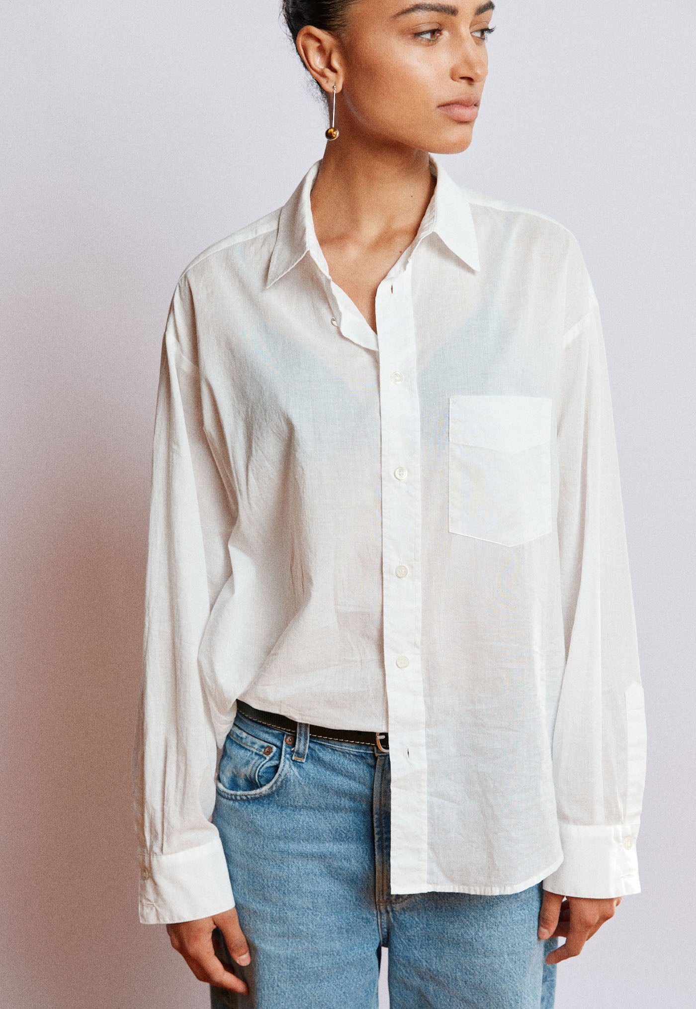Jimmy Shirt - Cream Cotton Voile
