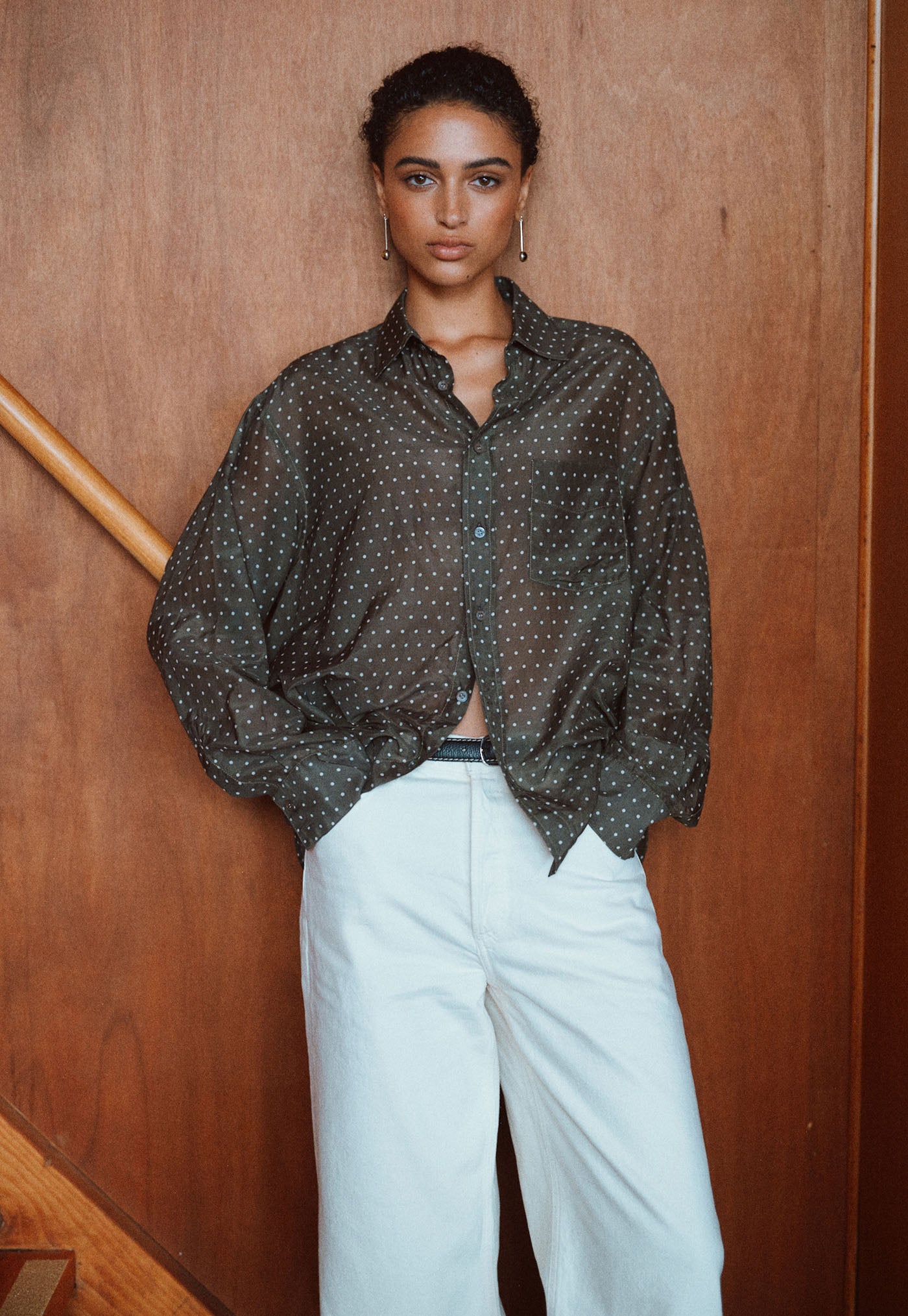 Jimmy Shirt - Olive Polka Dot