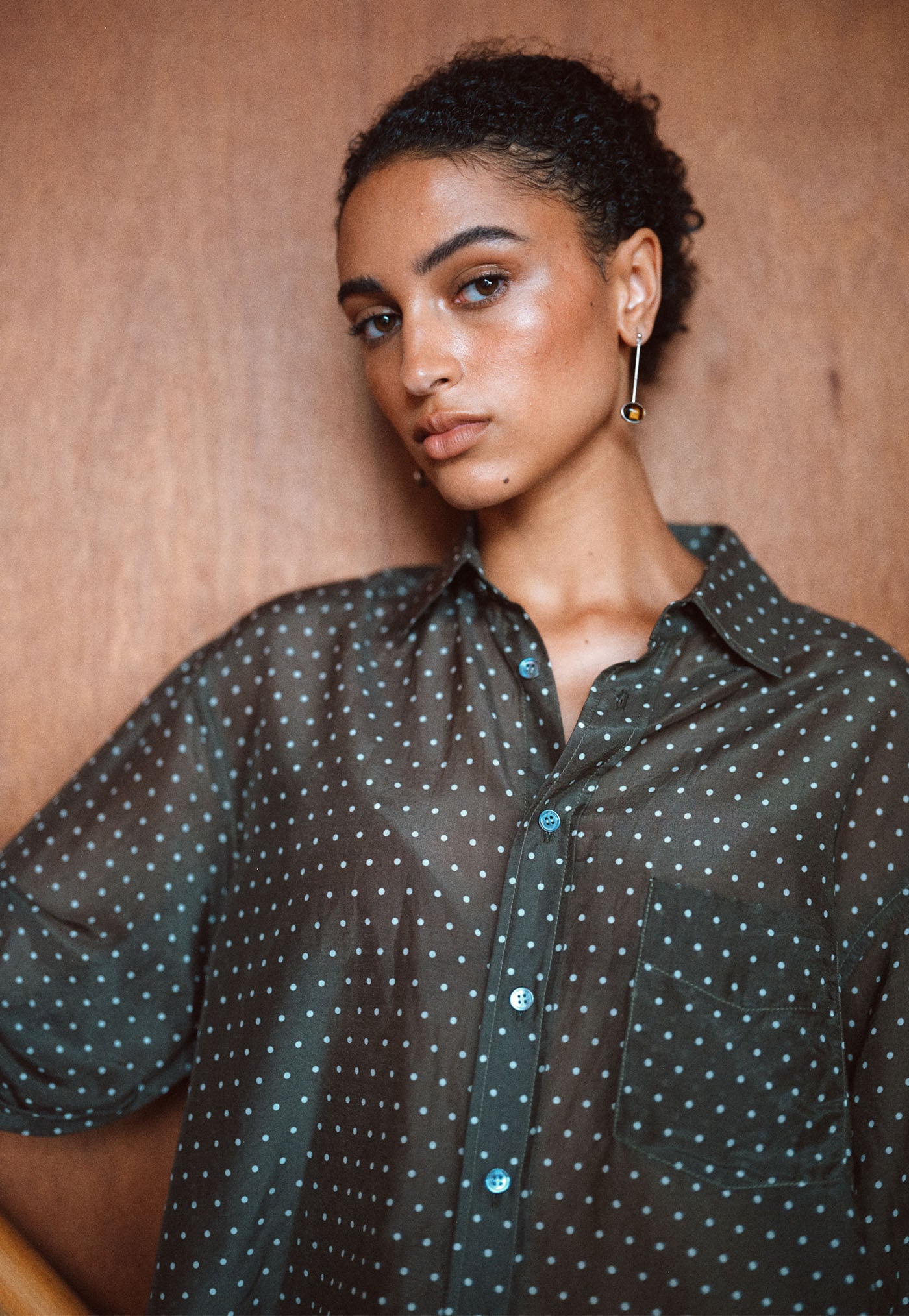 Jimmy Shirt - Olive Polka Dot