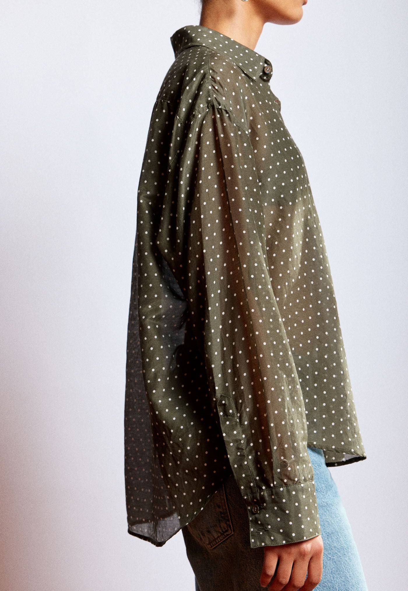 Jimmy Shirt - Olive Polka Dot