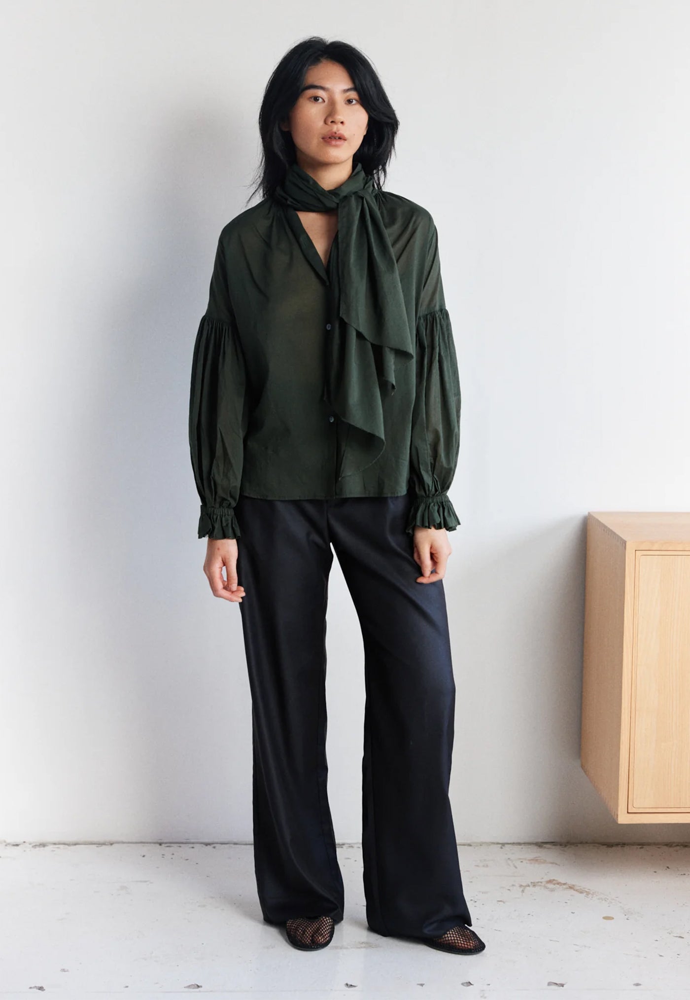 Bow Blouse - Jungle Cotton Voile