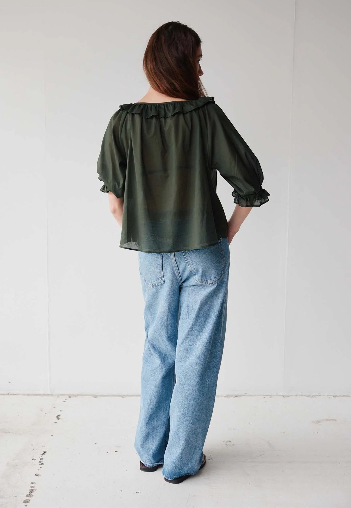 Bon Ruffle Blouse - Jungle Cotton Voile