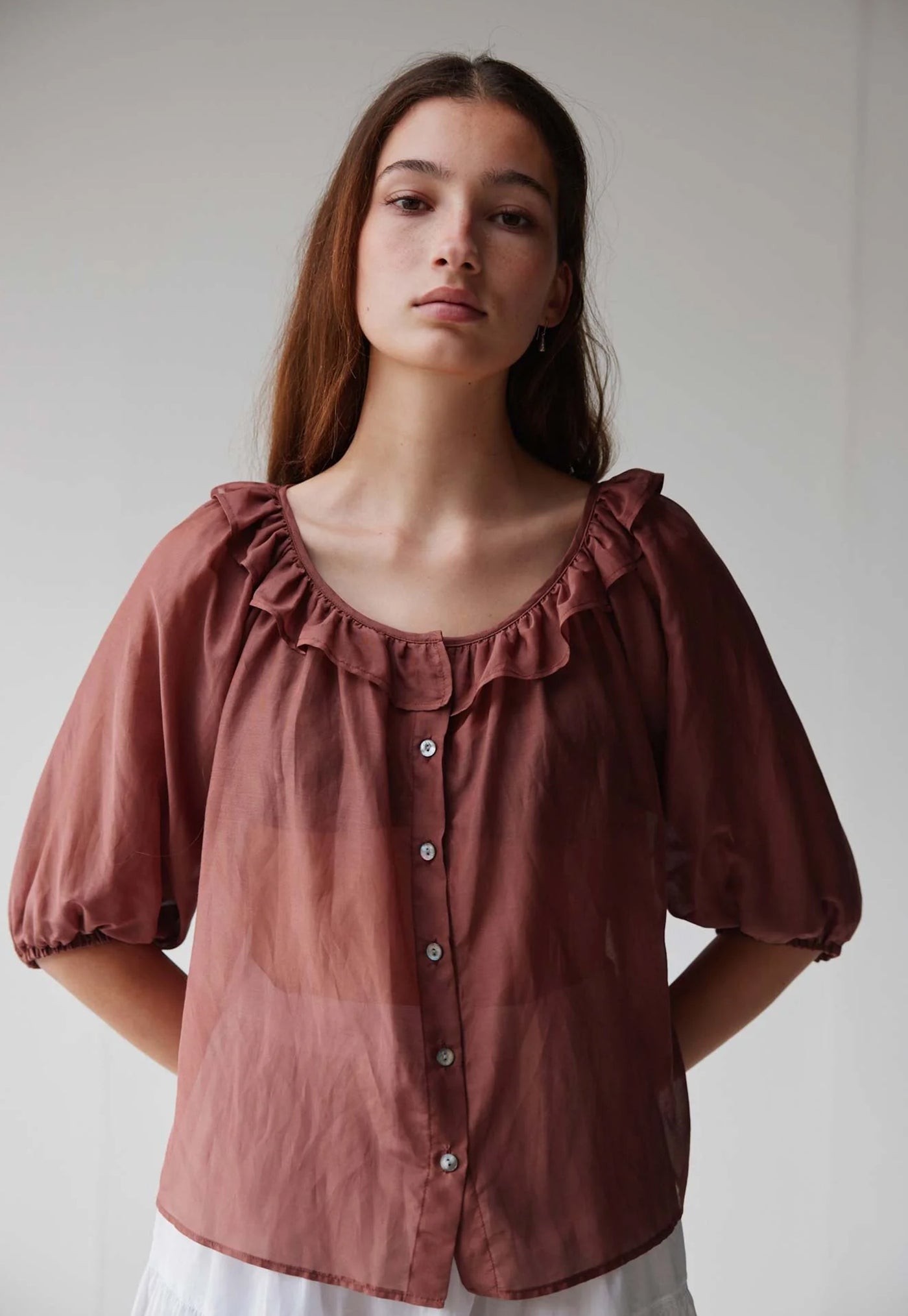 Bon Ruffle Blouse - Maple Liberty