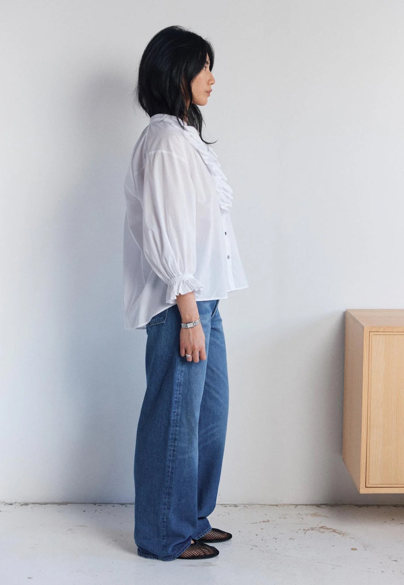 Jane Blouse - White Cotton Lawn