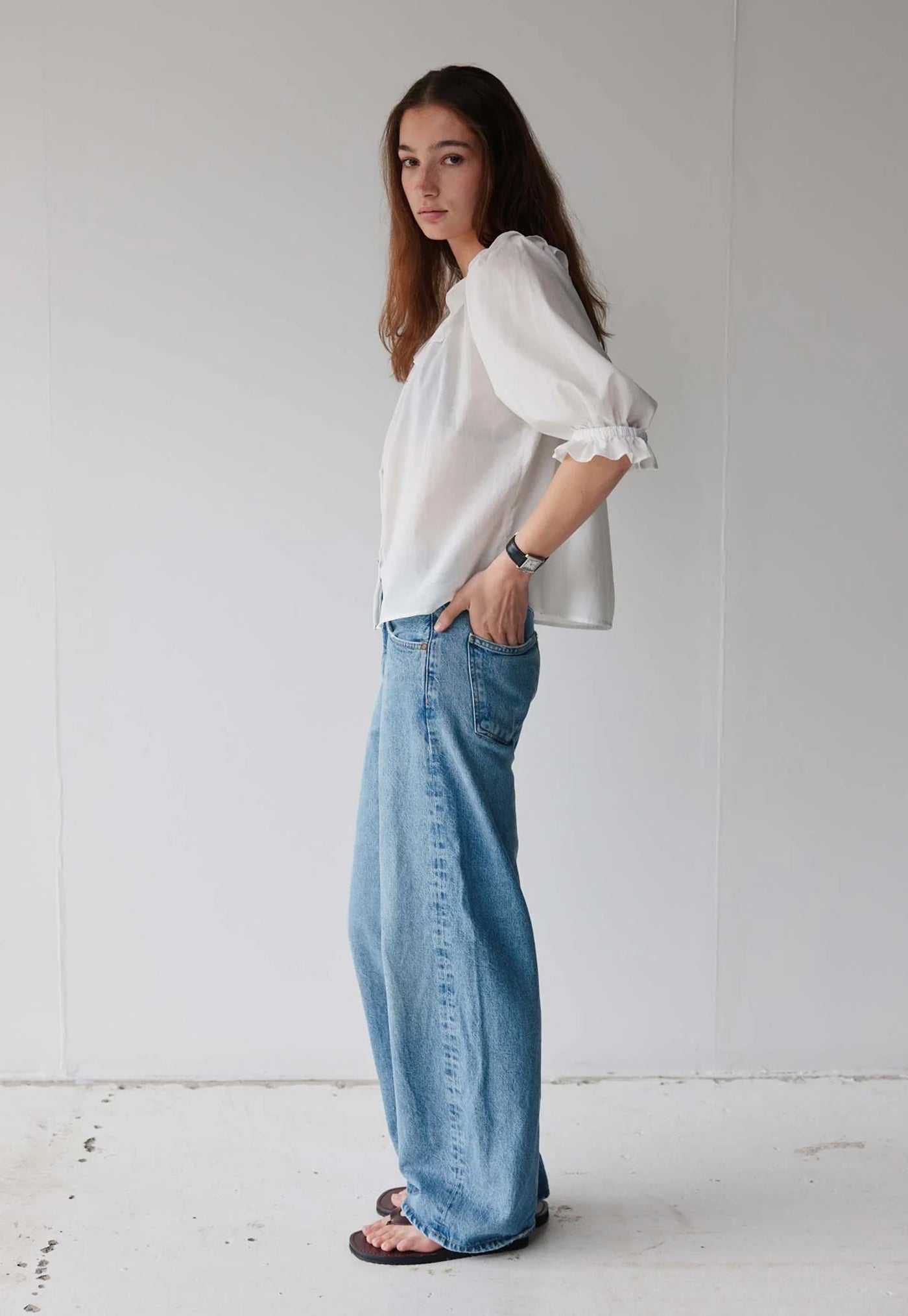 Bon Ruffle Blouse - Cream Cotton Voile