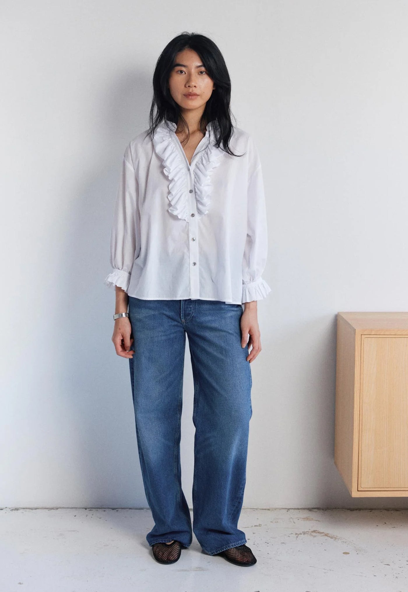 Jane Blouse - White Cotton Lawn