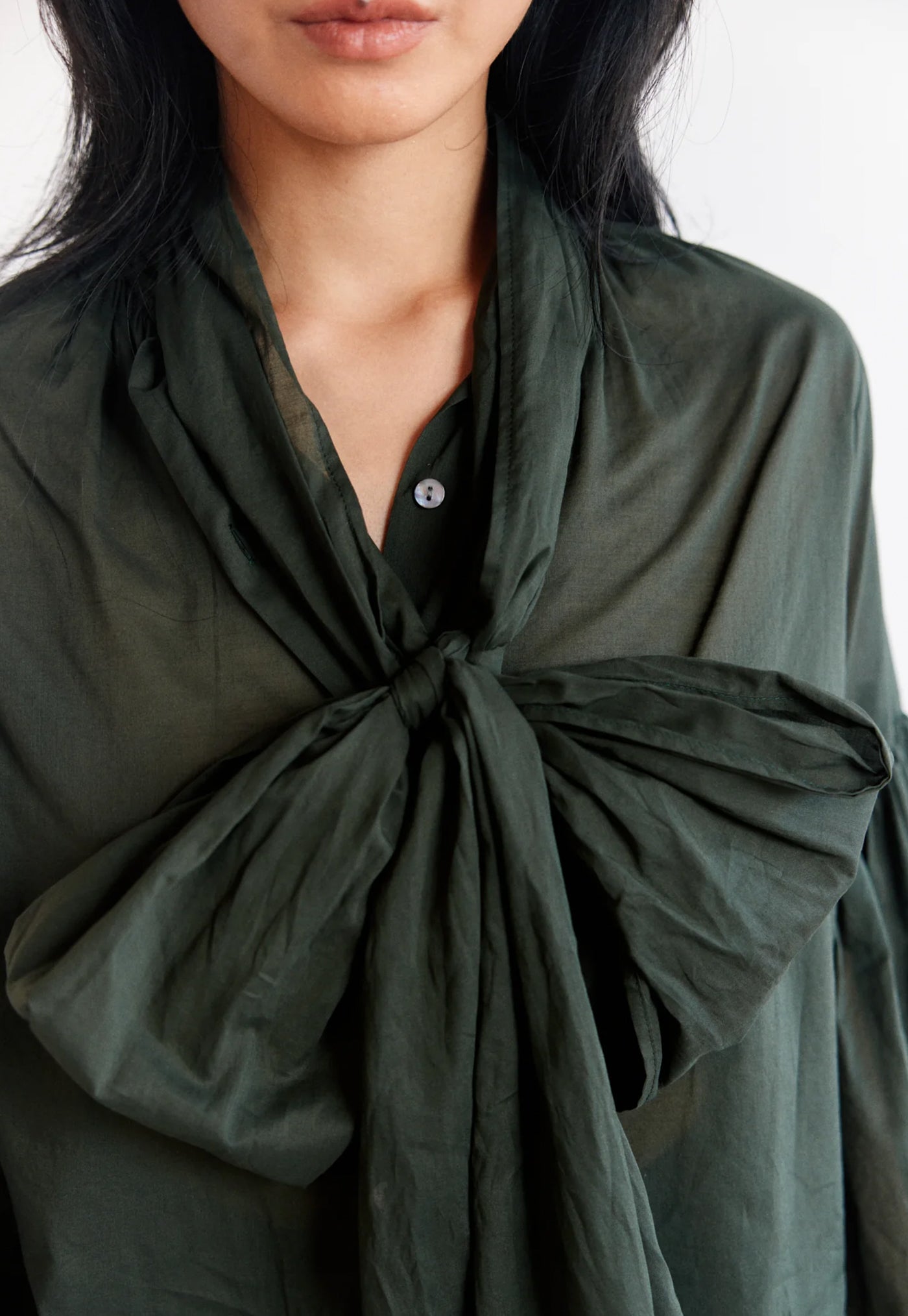 Bow Blouse - Jungle Cotton Voile