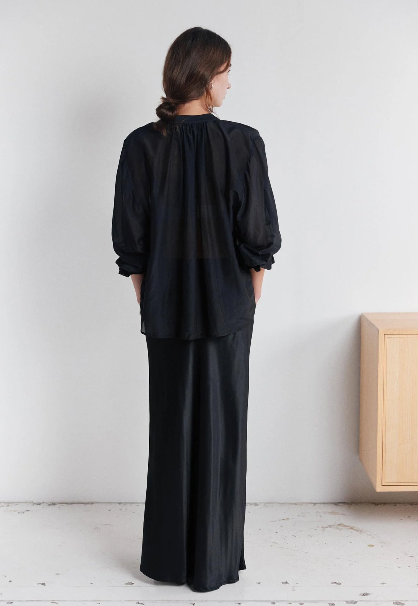 Jane Blouse - Black Liberty Silk Cotton