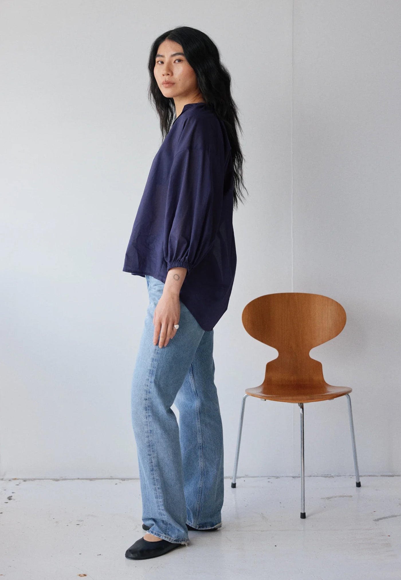Everyday Blouse - Indigo Cotton Voile