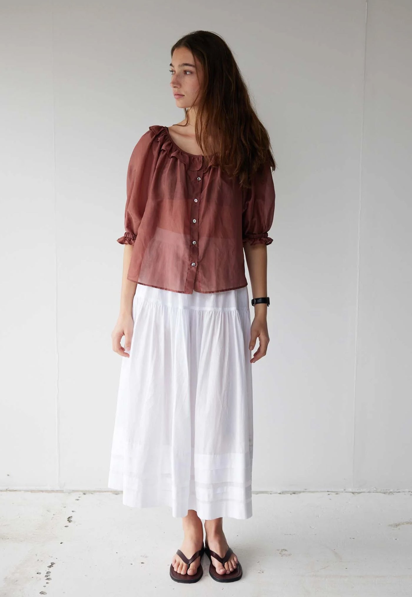 Bon Ruffle Blouse - Maple Liberty