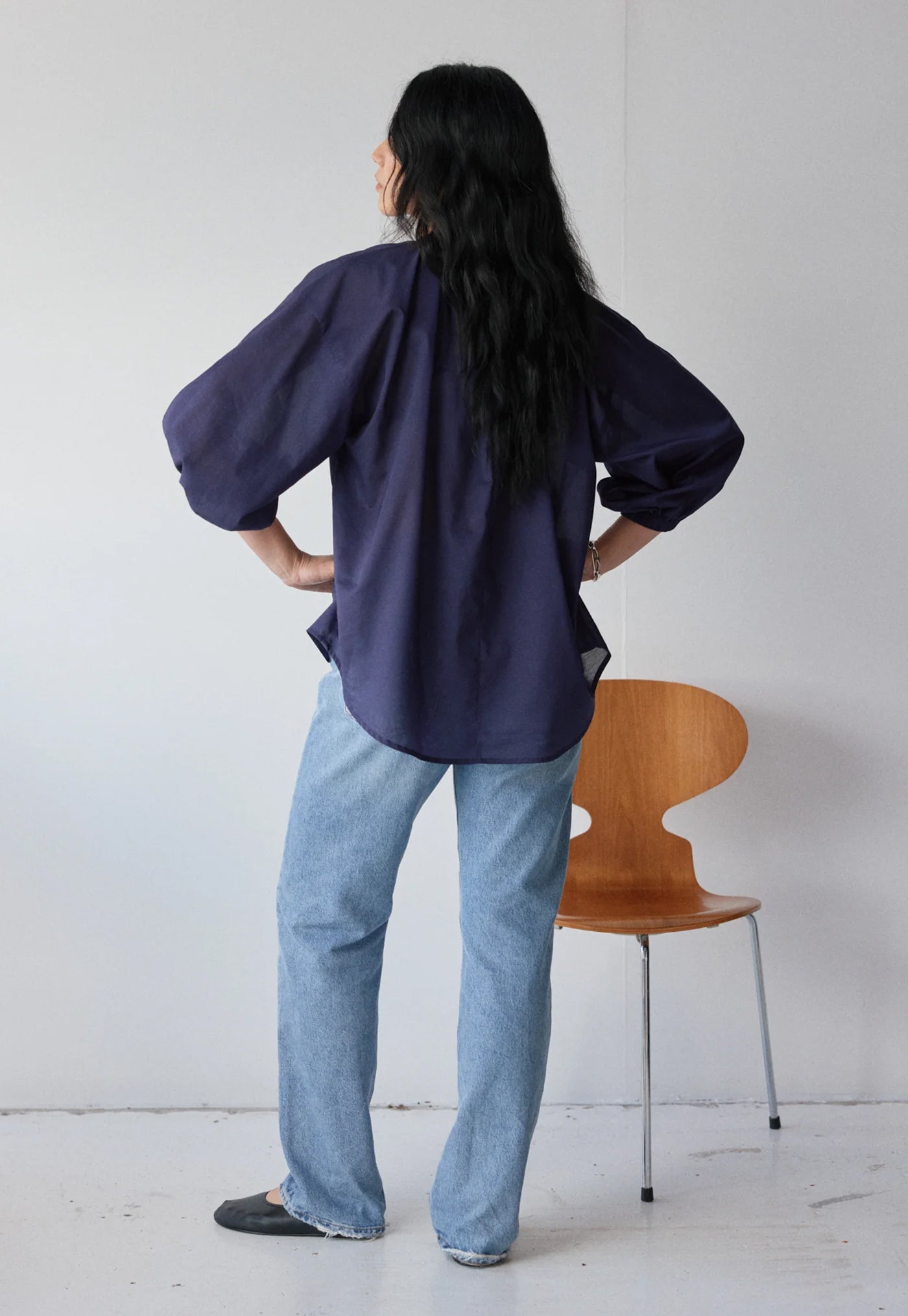 Everyday Blouse - Indigo Cotton Voile