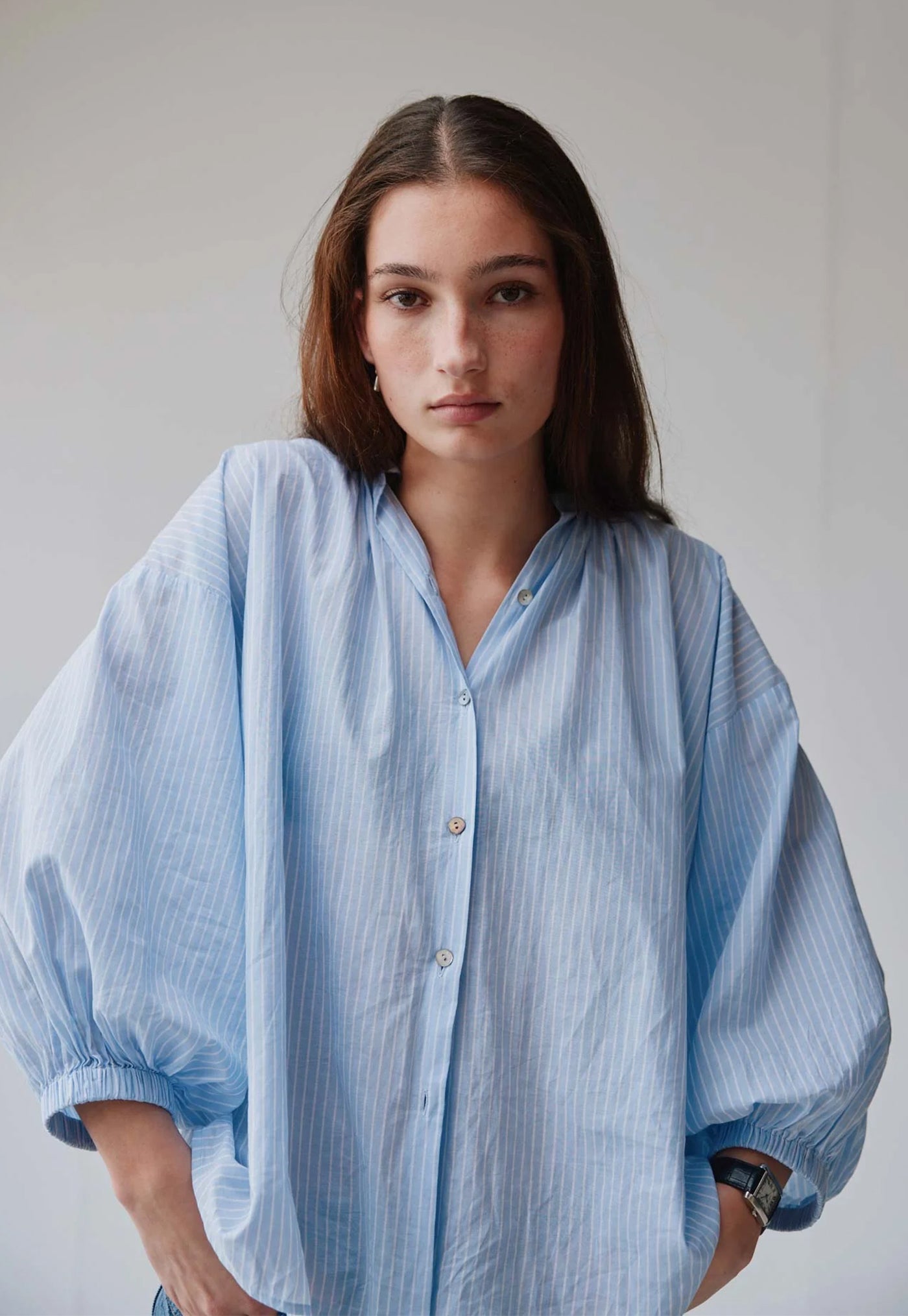 Everyday Blouse - Blue Boheme Stripe