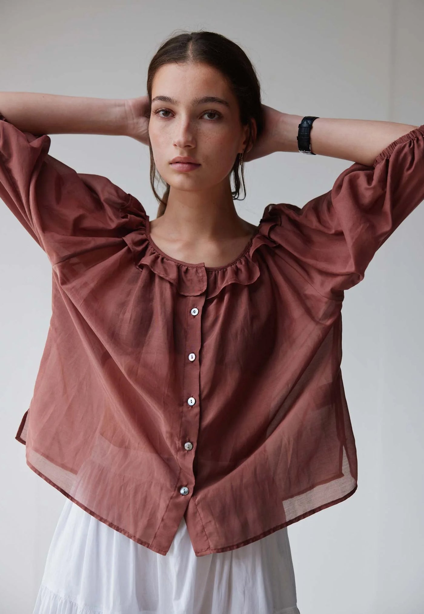 Bon Ruffle Blouse - Maple Liberty