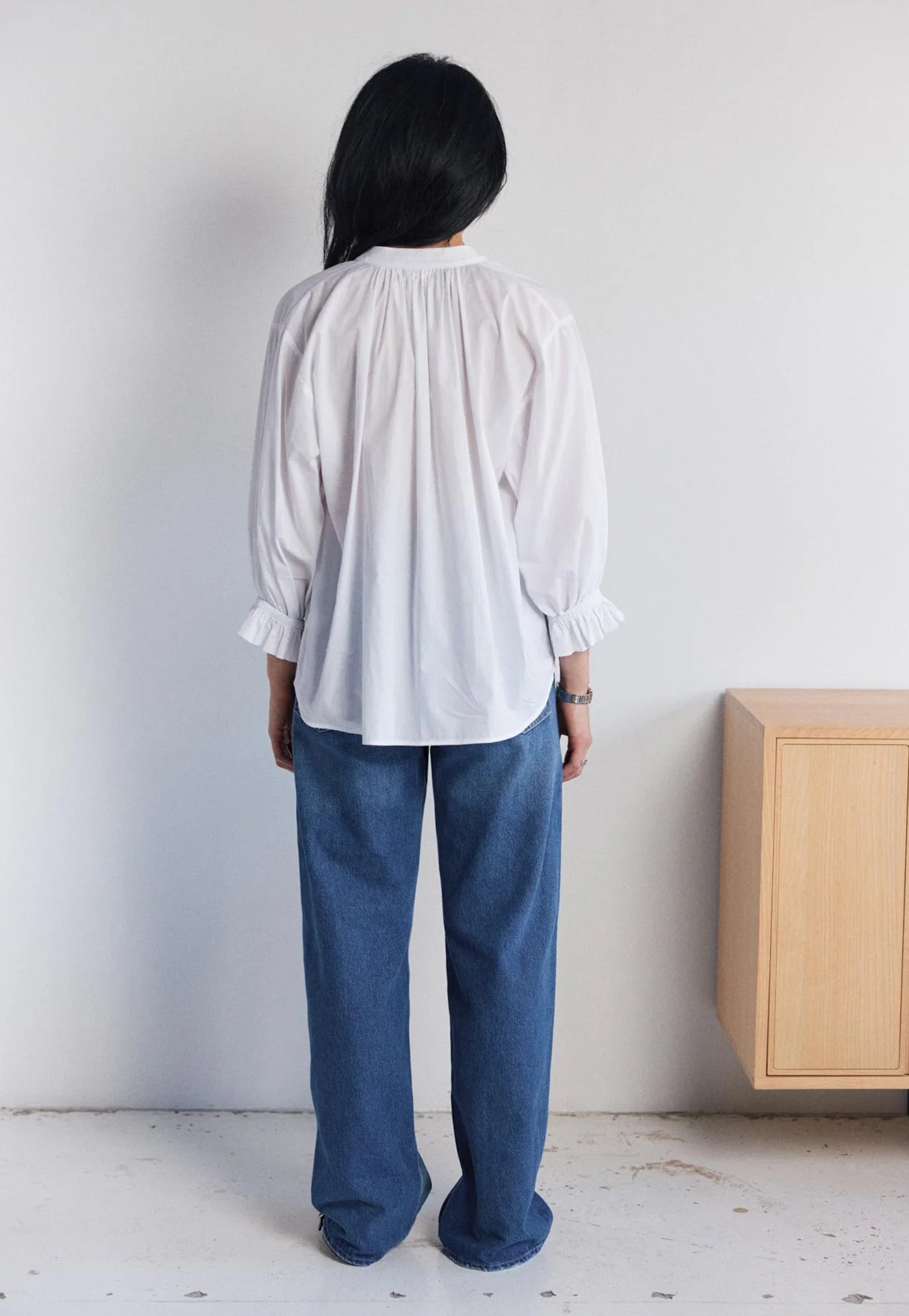 Jane Blouse - White Cotton Lawn