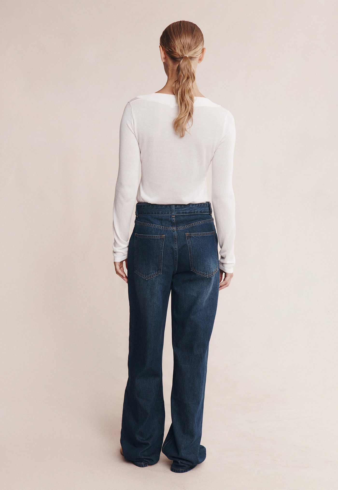 Belted Wide Leg Jean - Dark Wash 01